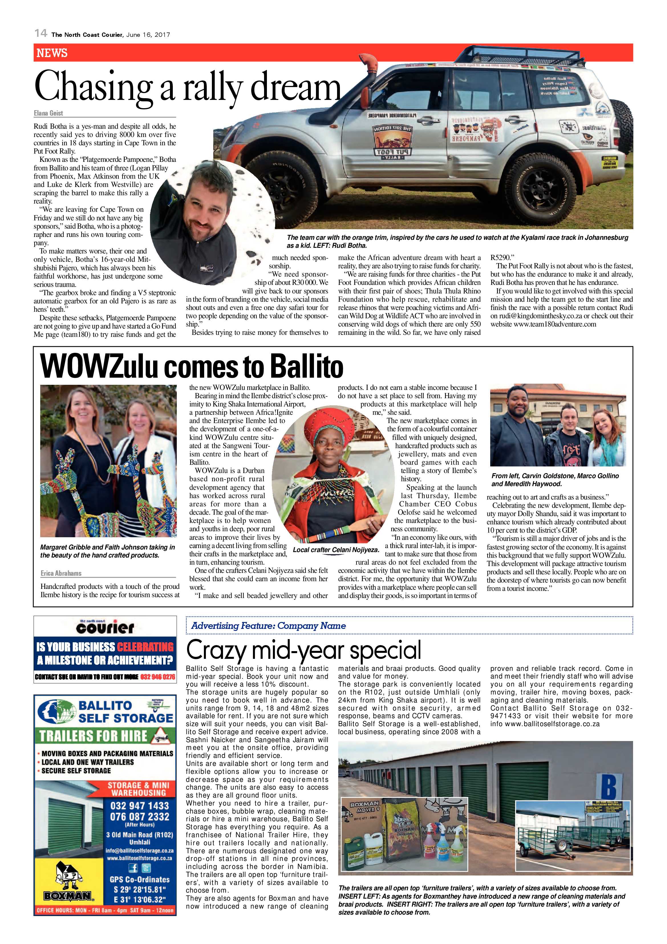 The North Coast Courier – 16 June 2017 page 14