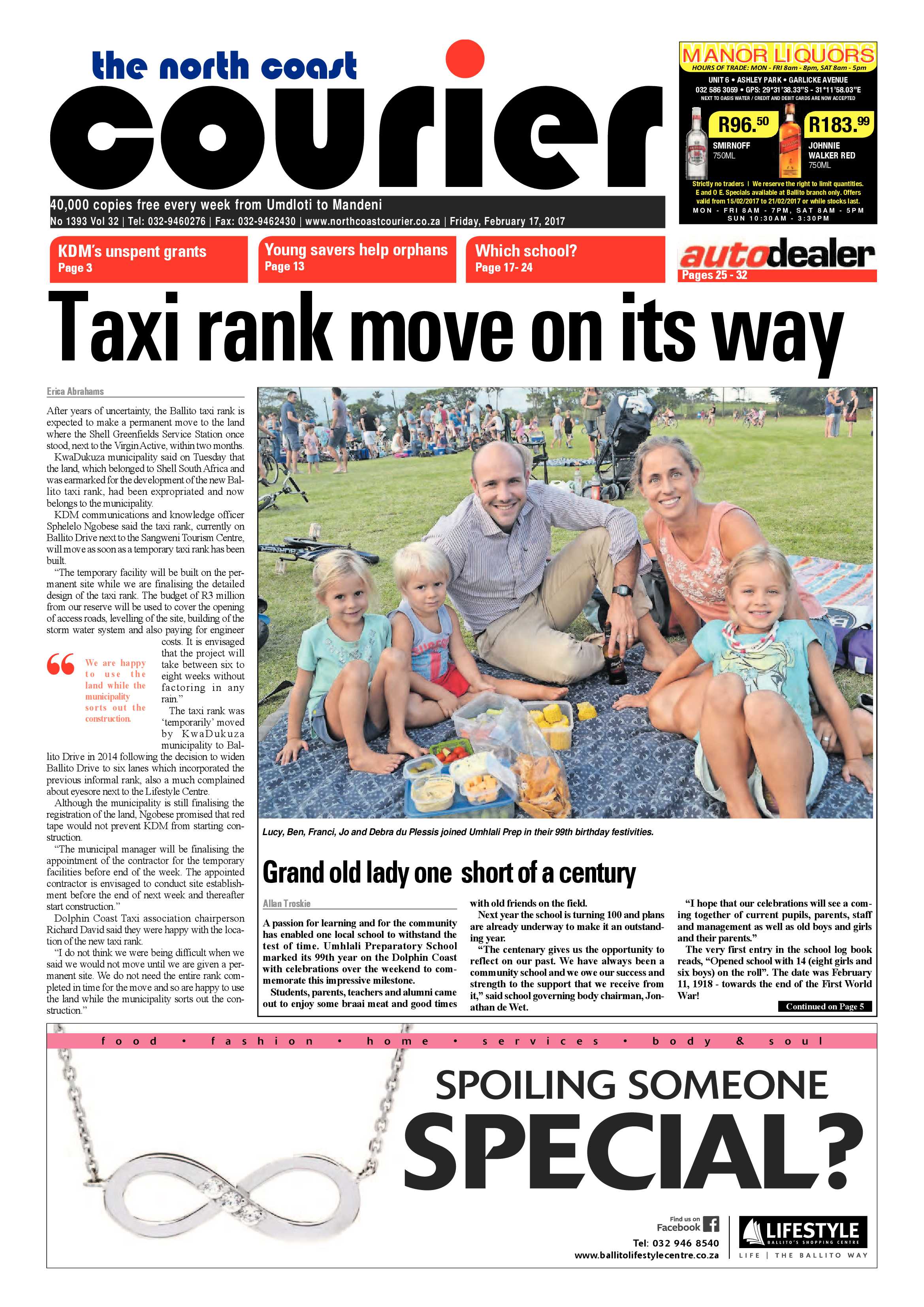 The North Coast Courier – 17 February 2017 page 1