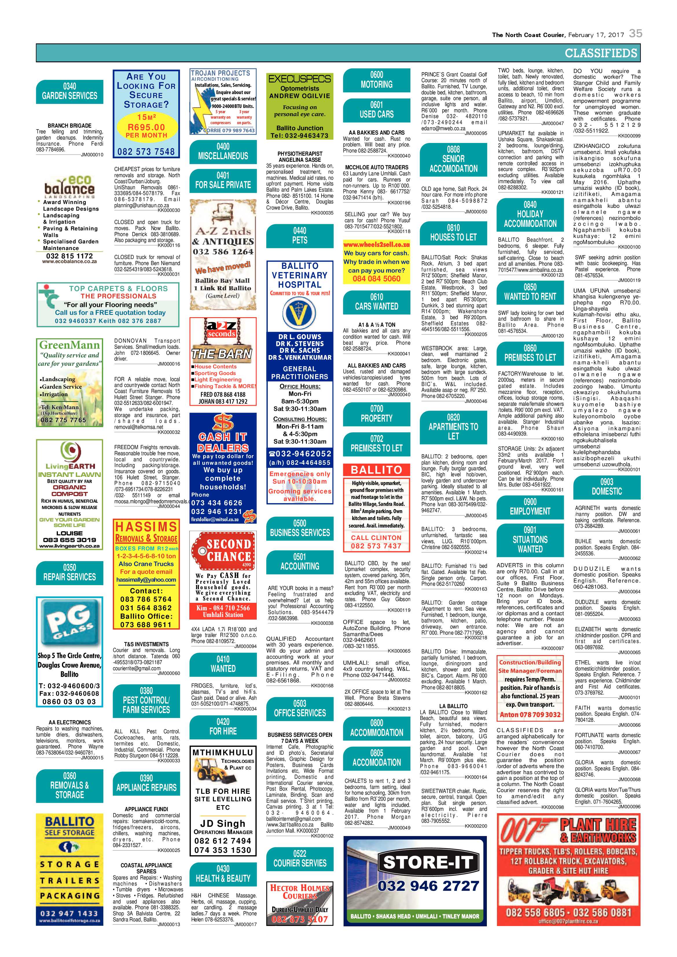 The North Coast Courier – 17 February 2017 page 35