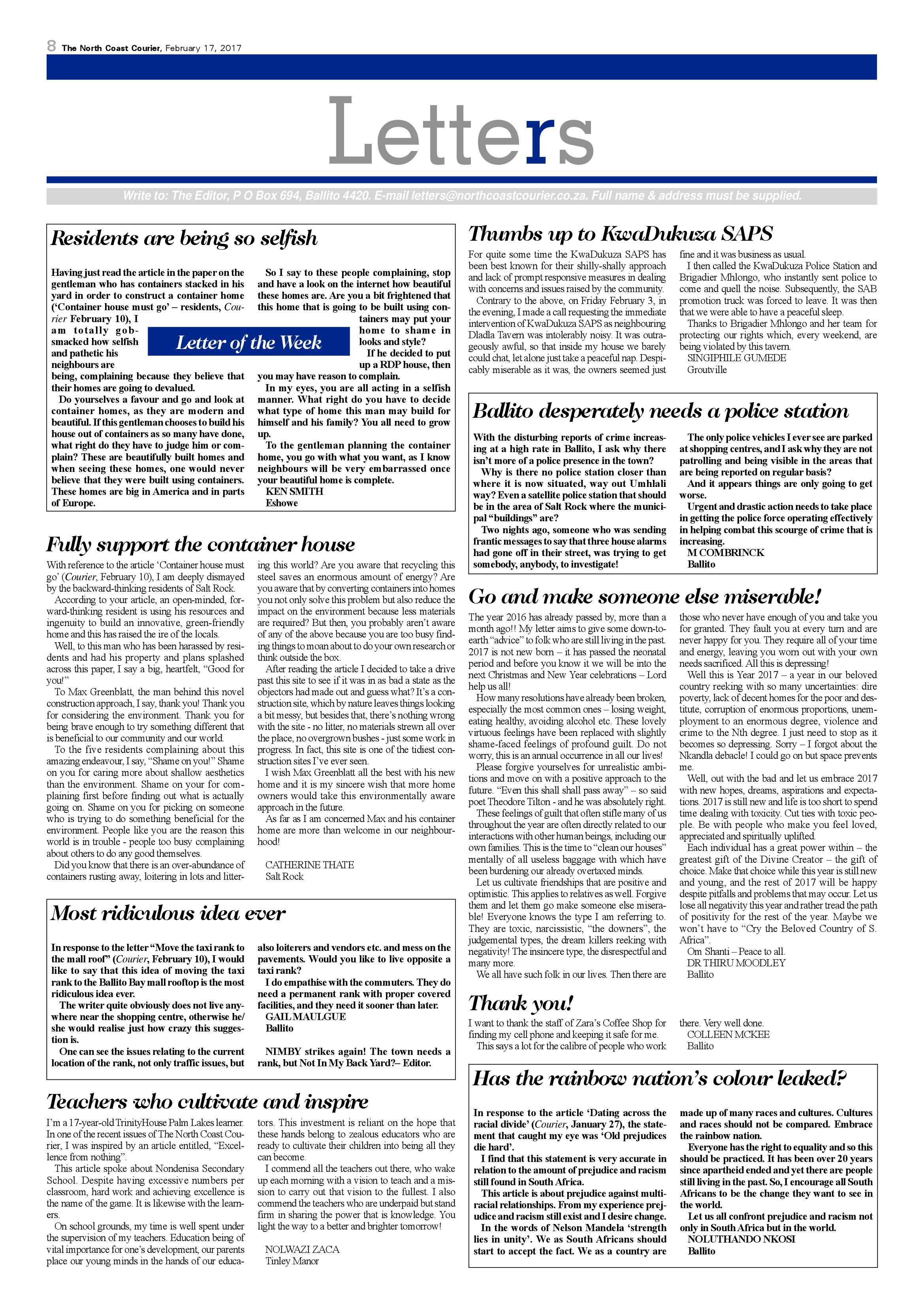 The North Coast Courier – 17 February 2017 page 8