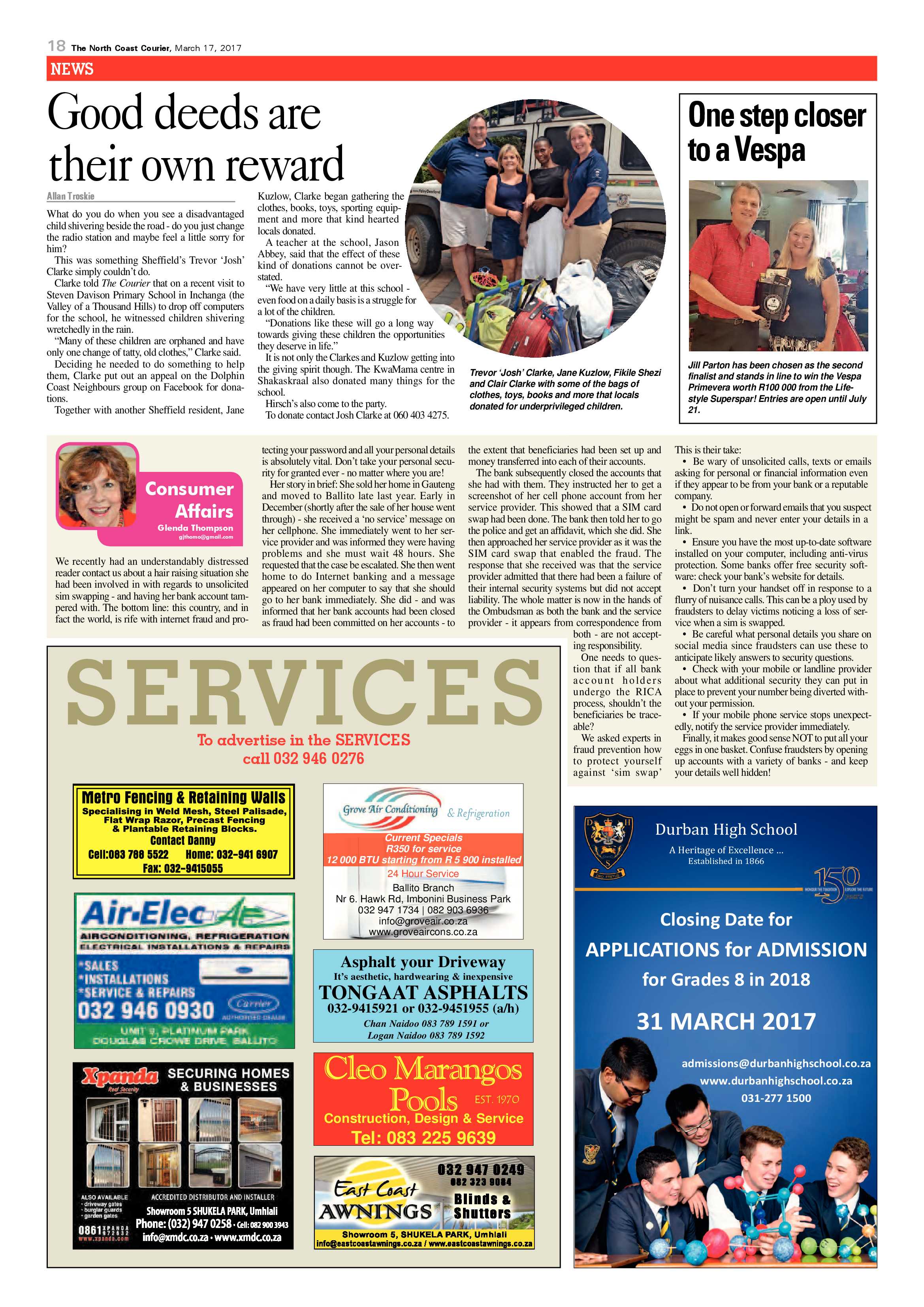 The North Coast Courier – 17 March 2017 page 18