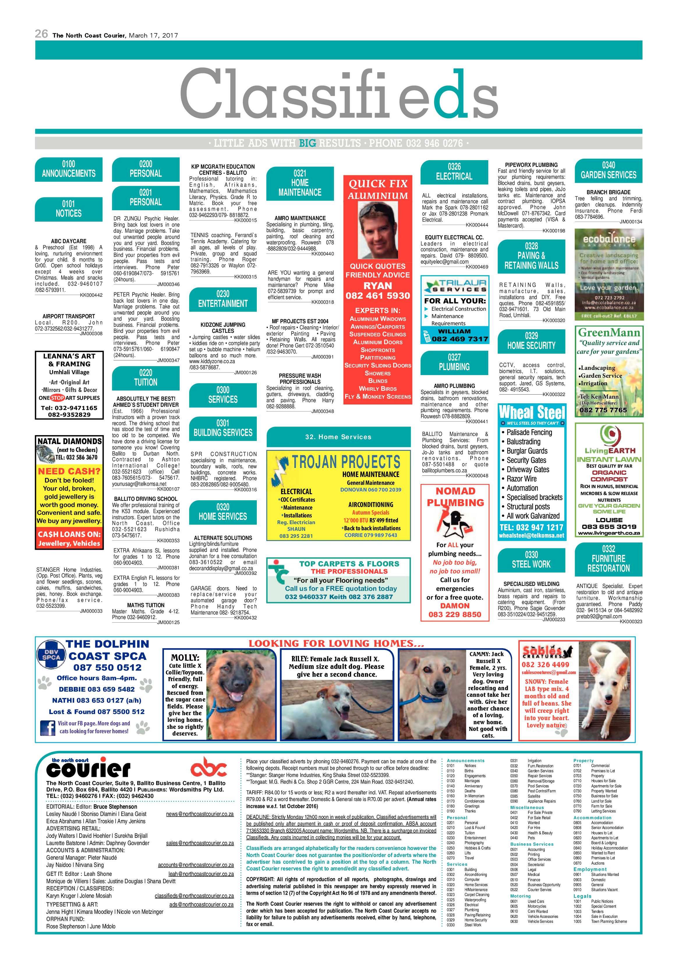The North Coast Courier – 17 March 2017 page 26