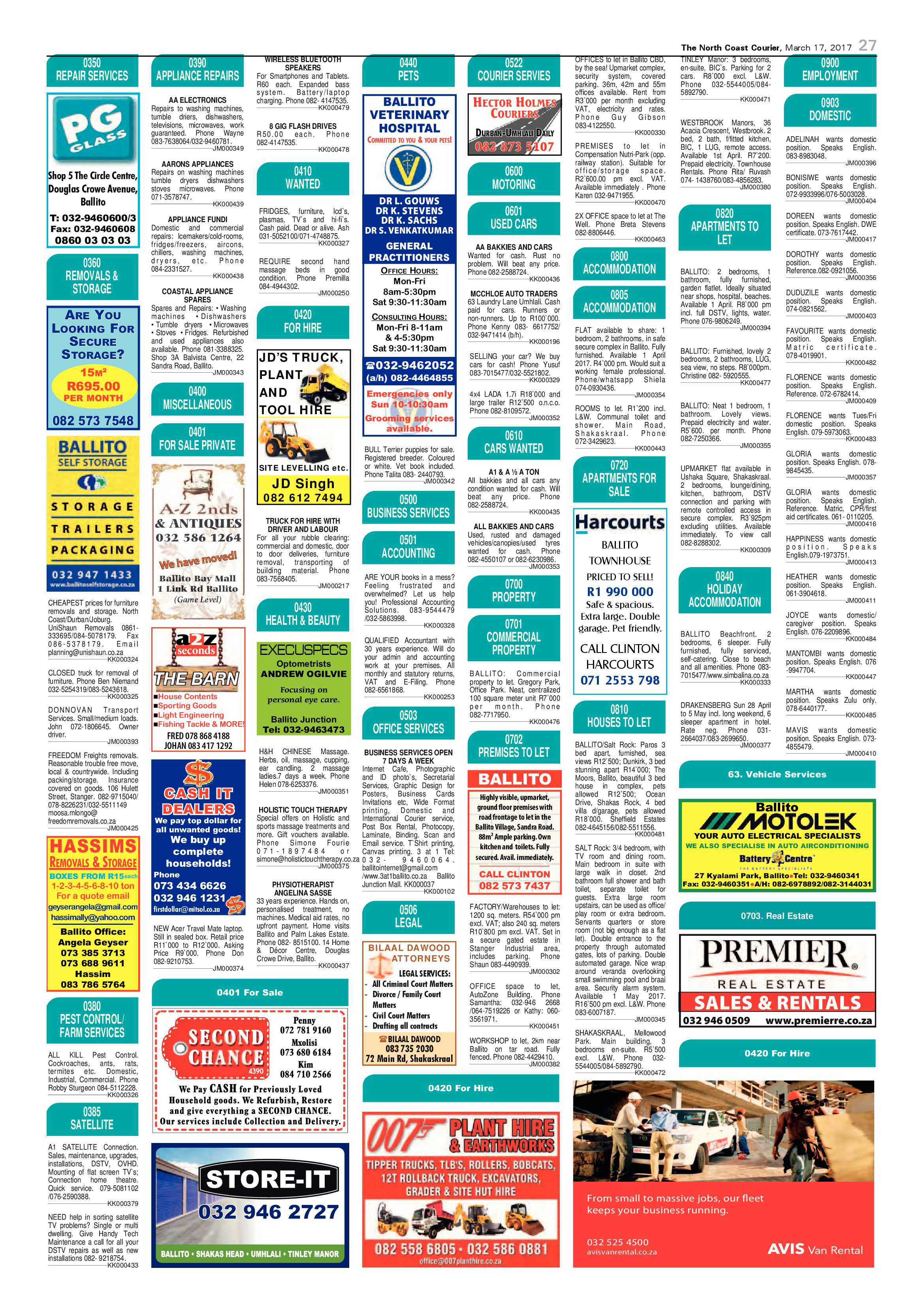 The North Coast Courier – 17 March 2017 page 27