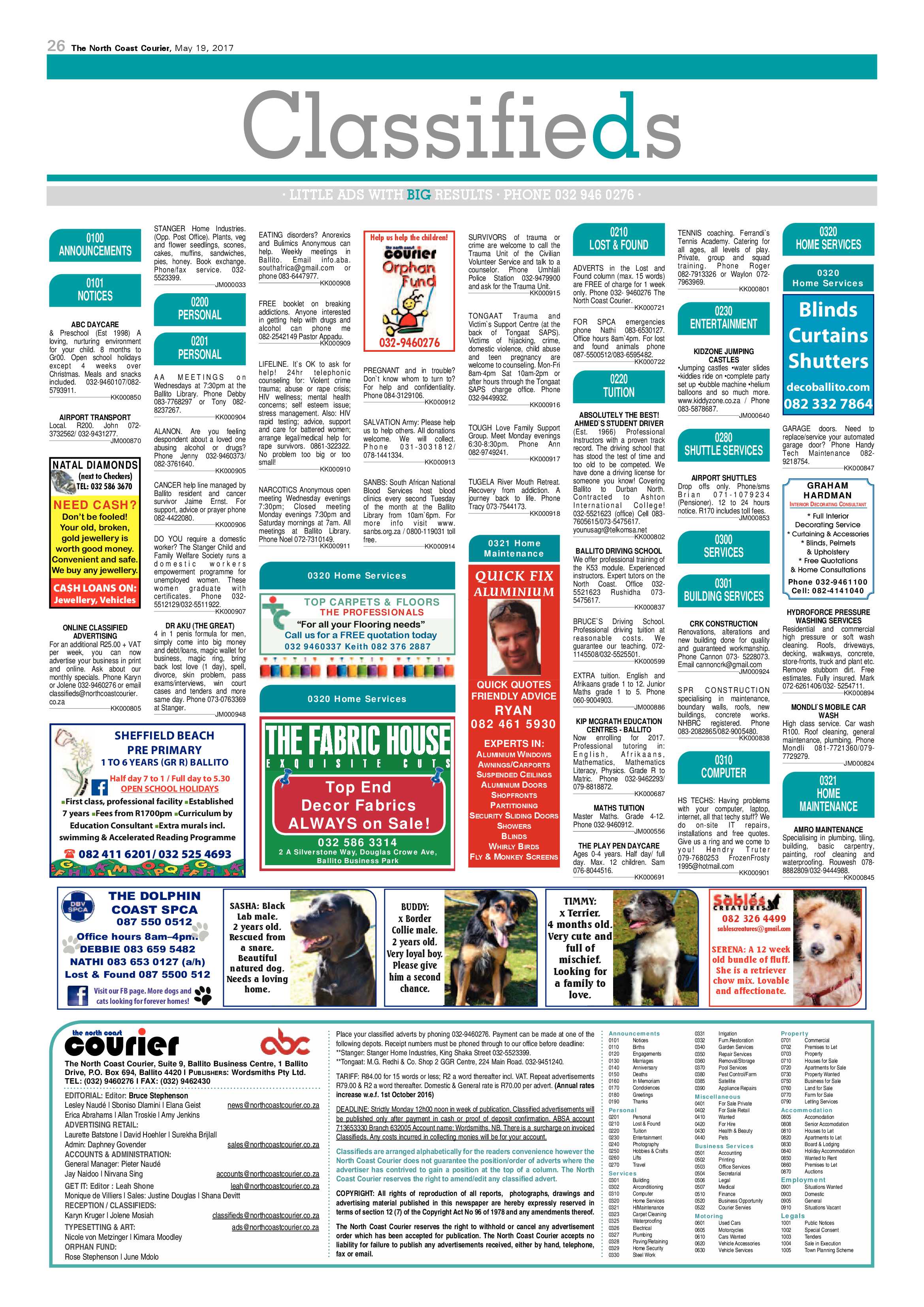 The North Coast Courier – 19 May 2017 page 26