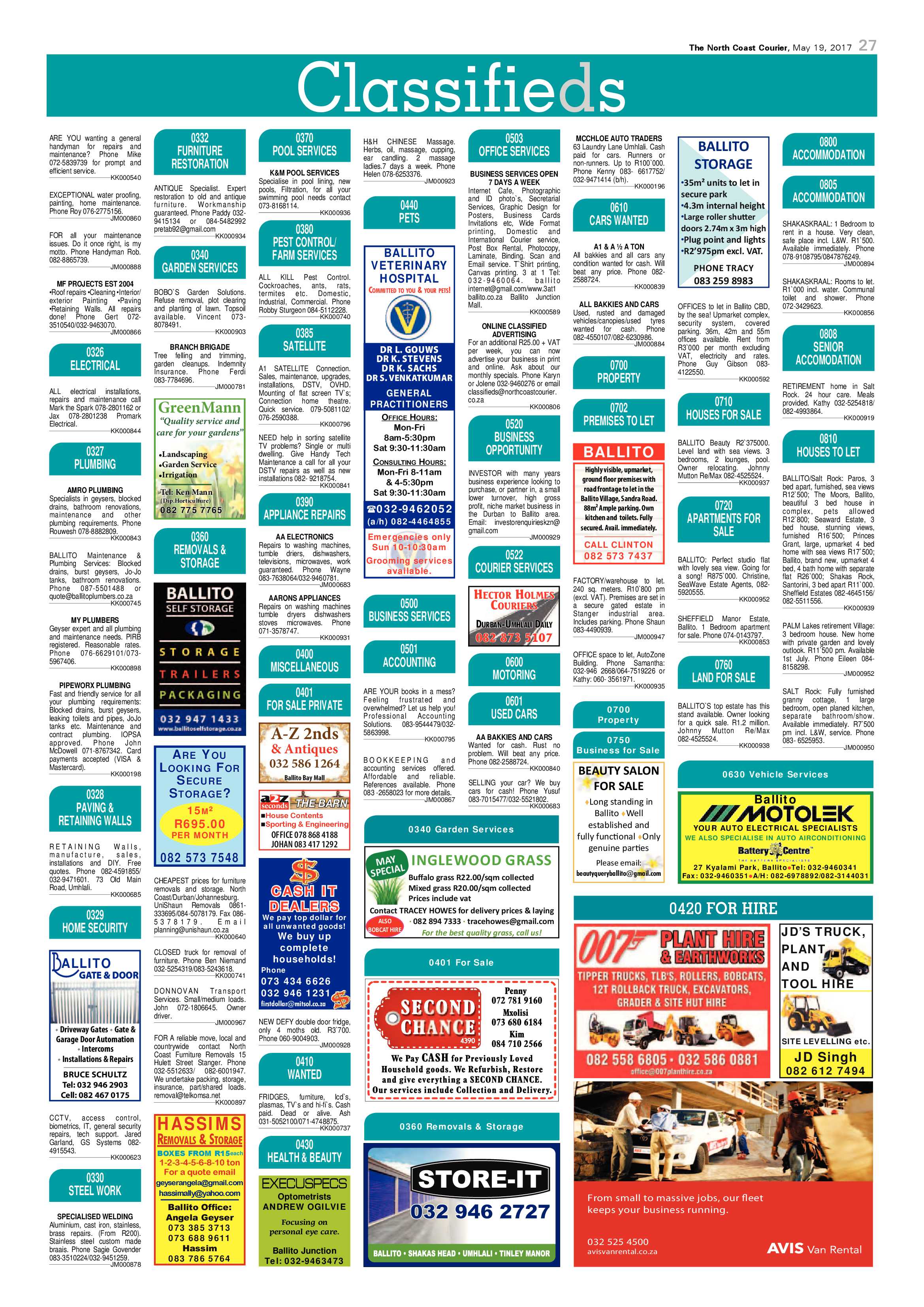 The North Coast Courier – 19 May 2017 page 27