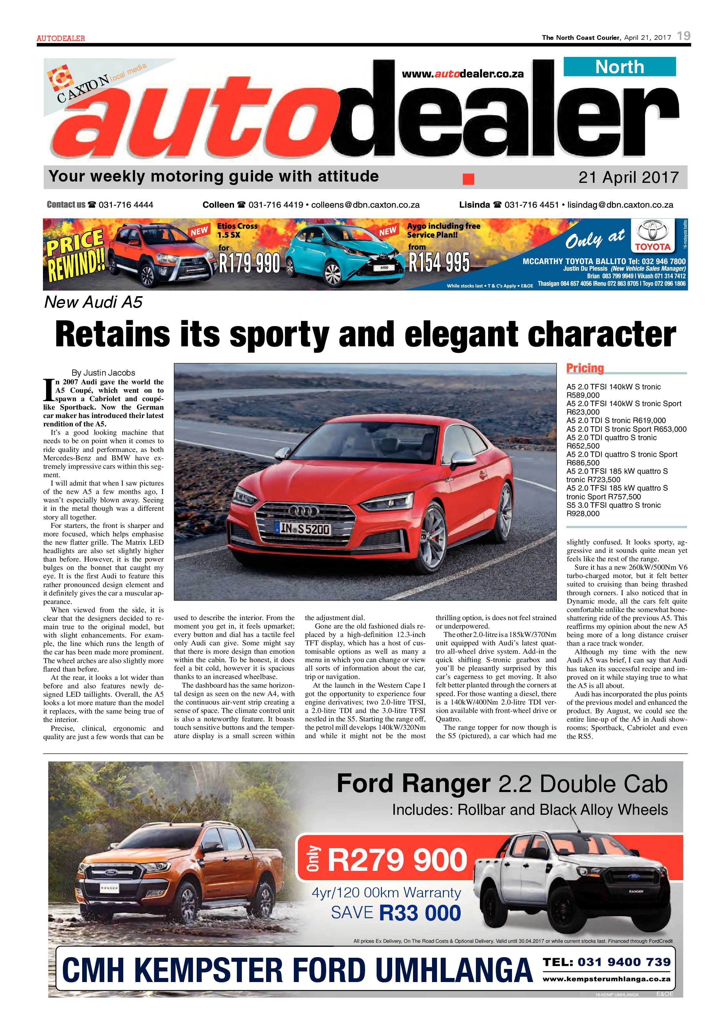The North Coast Courier – 21 April 2017 page 19