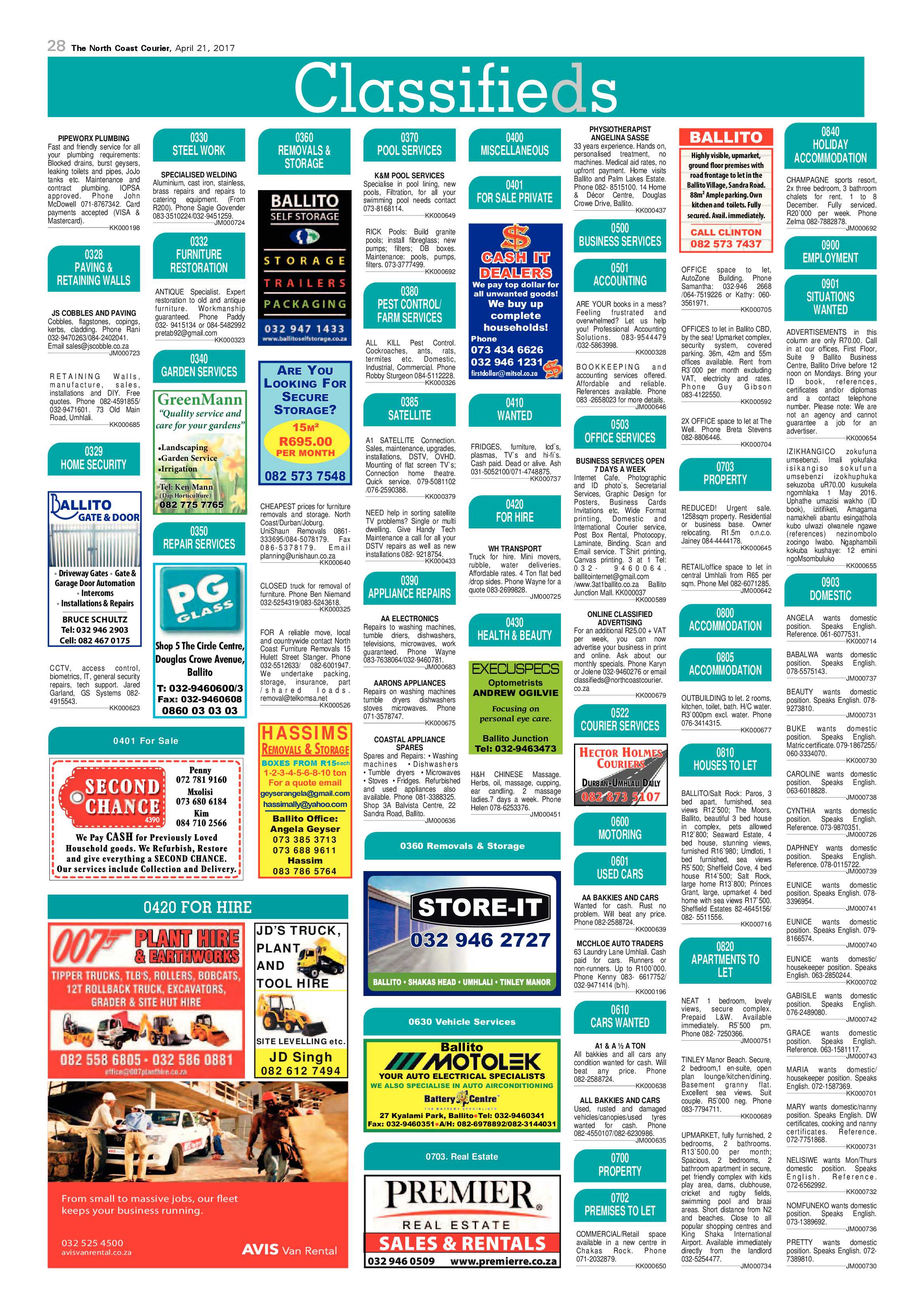 The North Coast Courier – 21 April 2017 page 28