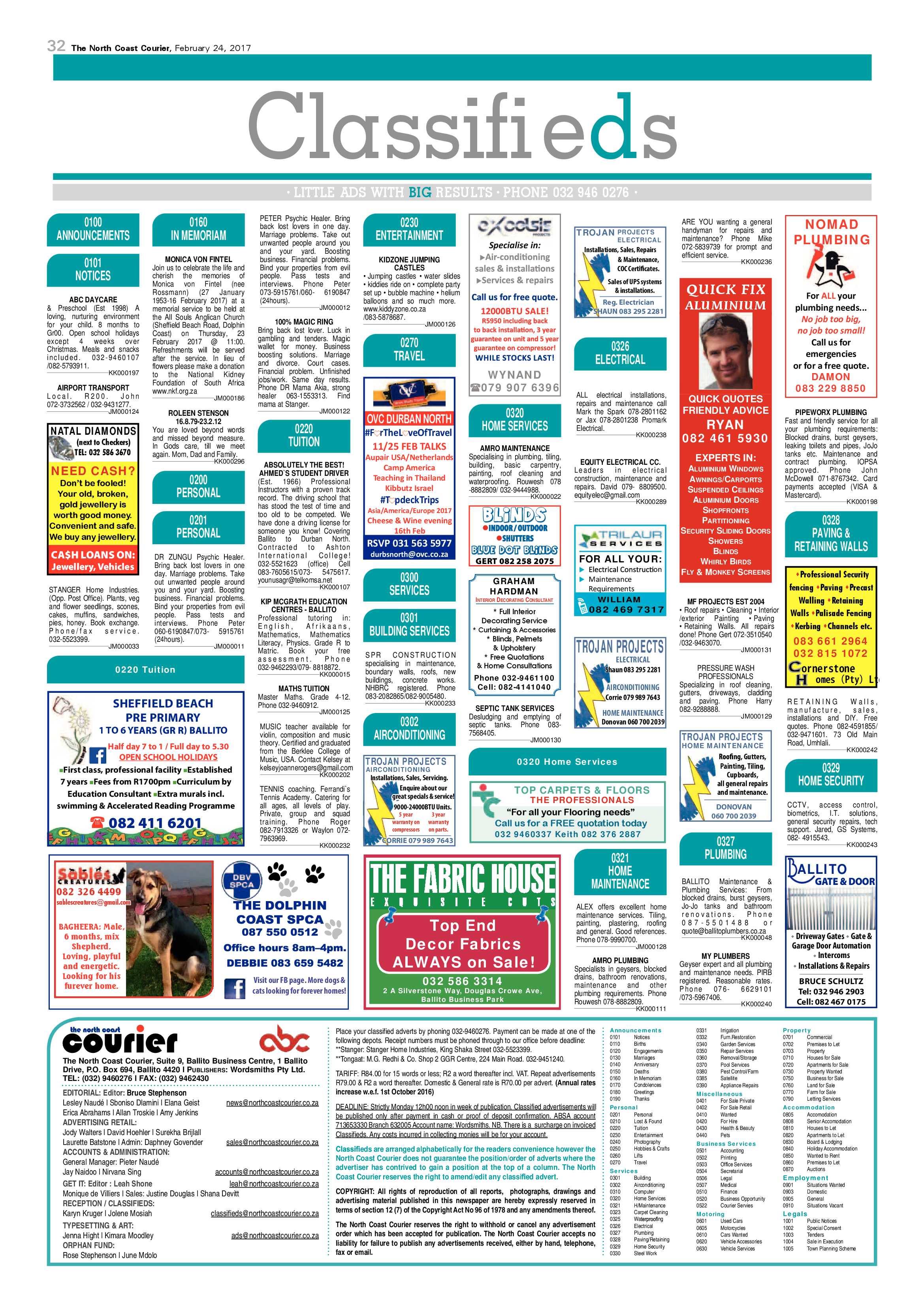 The North Coast Courier – 24 February 2017 page 32