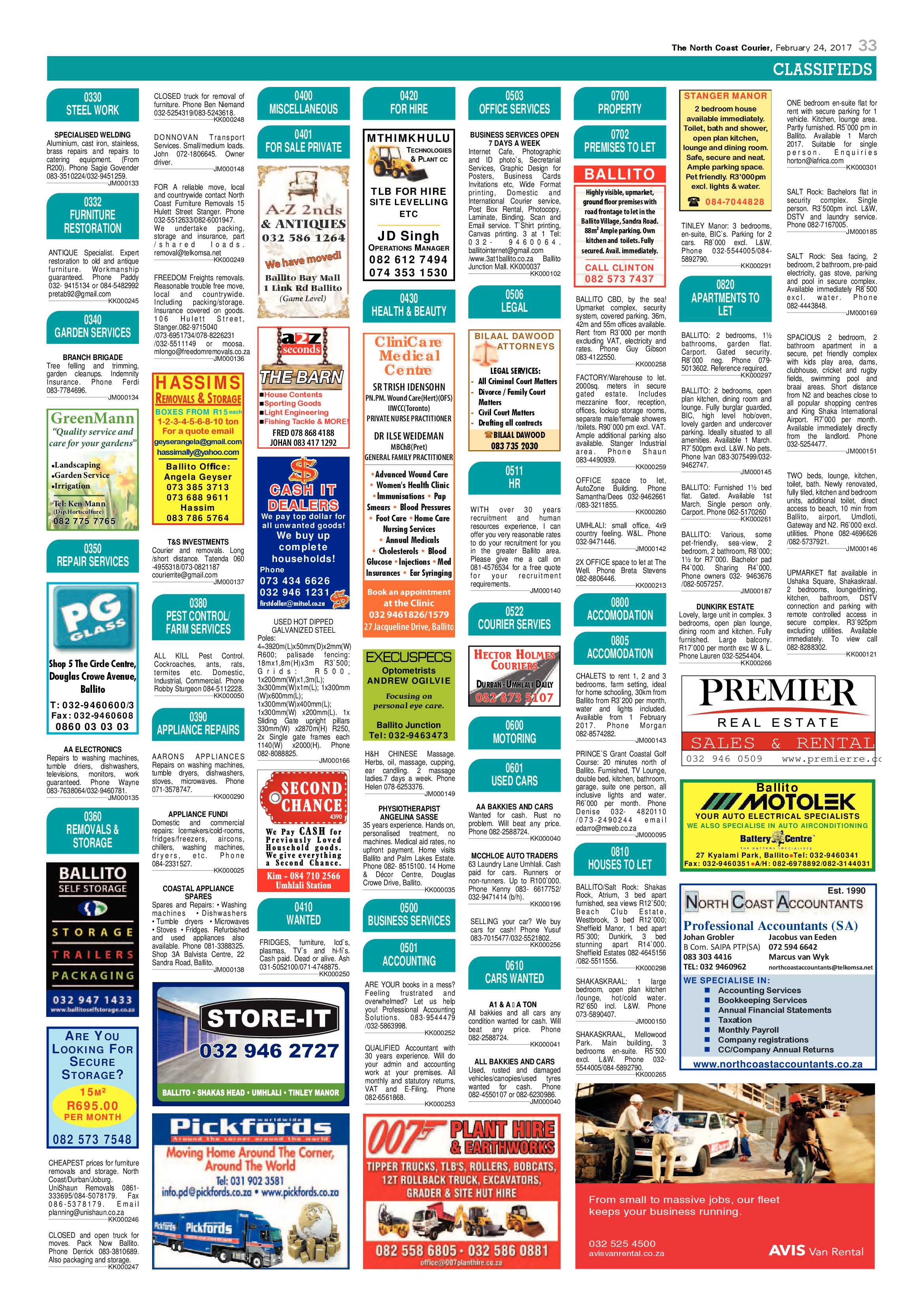 The North Coast Courier – 24 February 2017 page 33