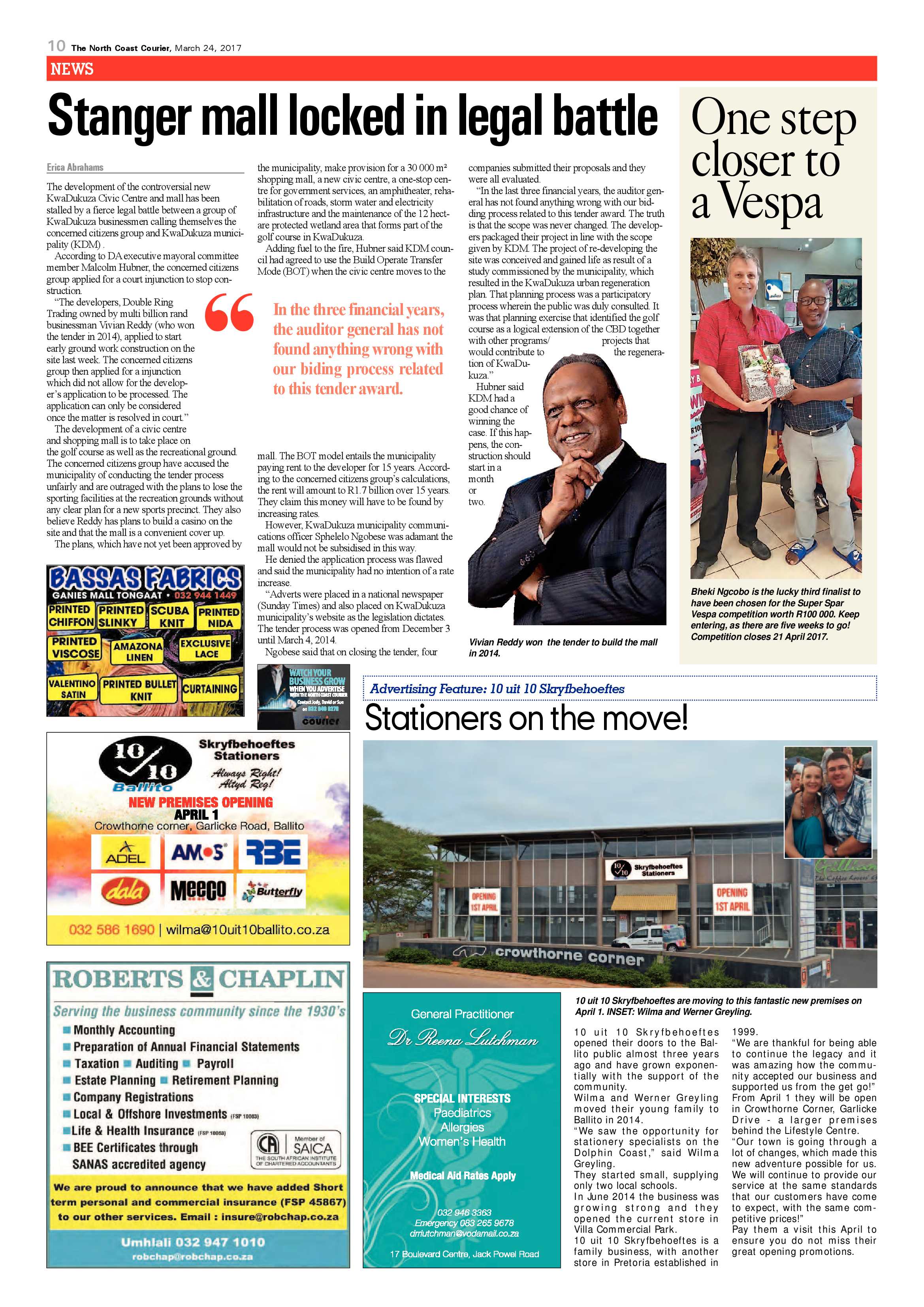 The North Coast Courier – 24 March 2017 page 10