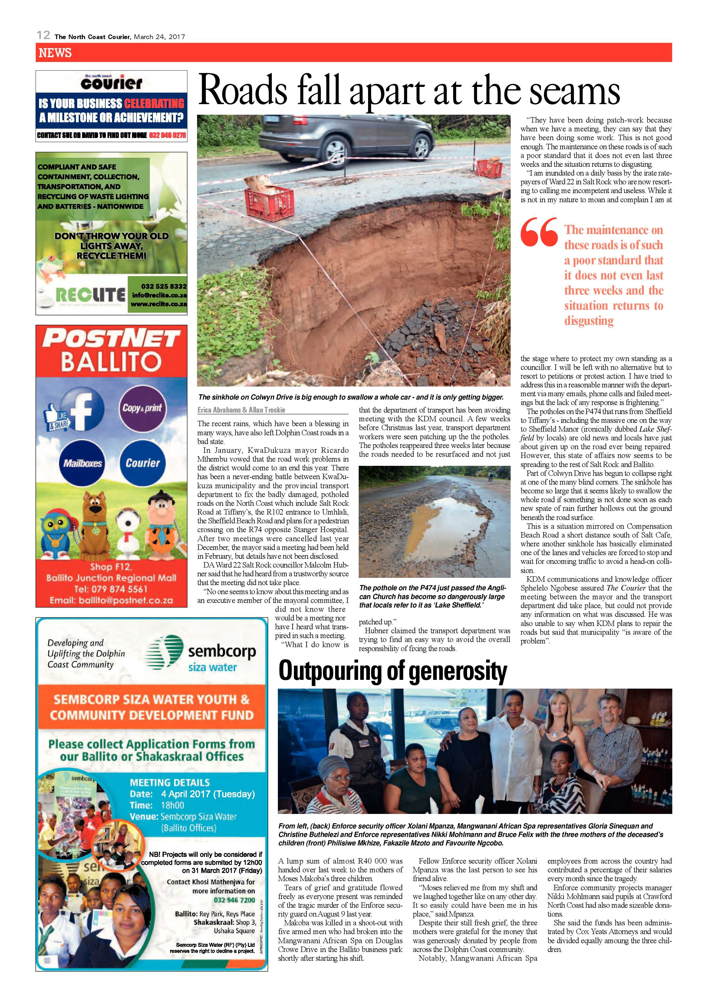 The North Coast Courier – 24 March 2017 page 12