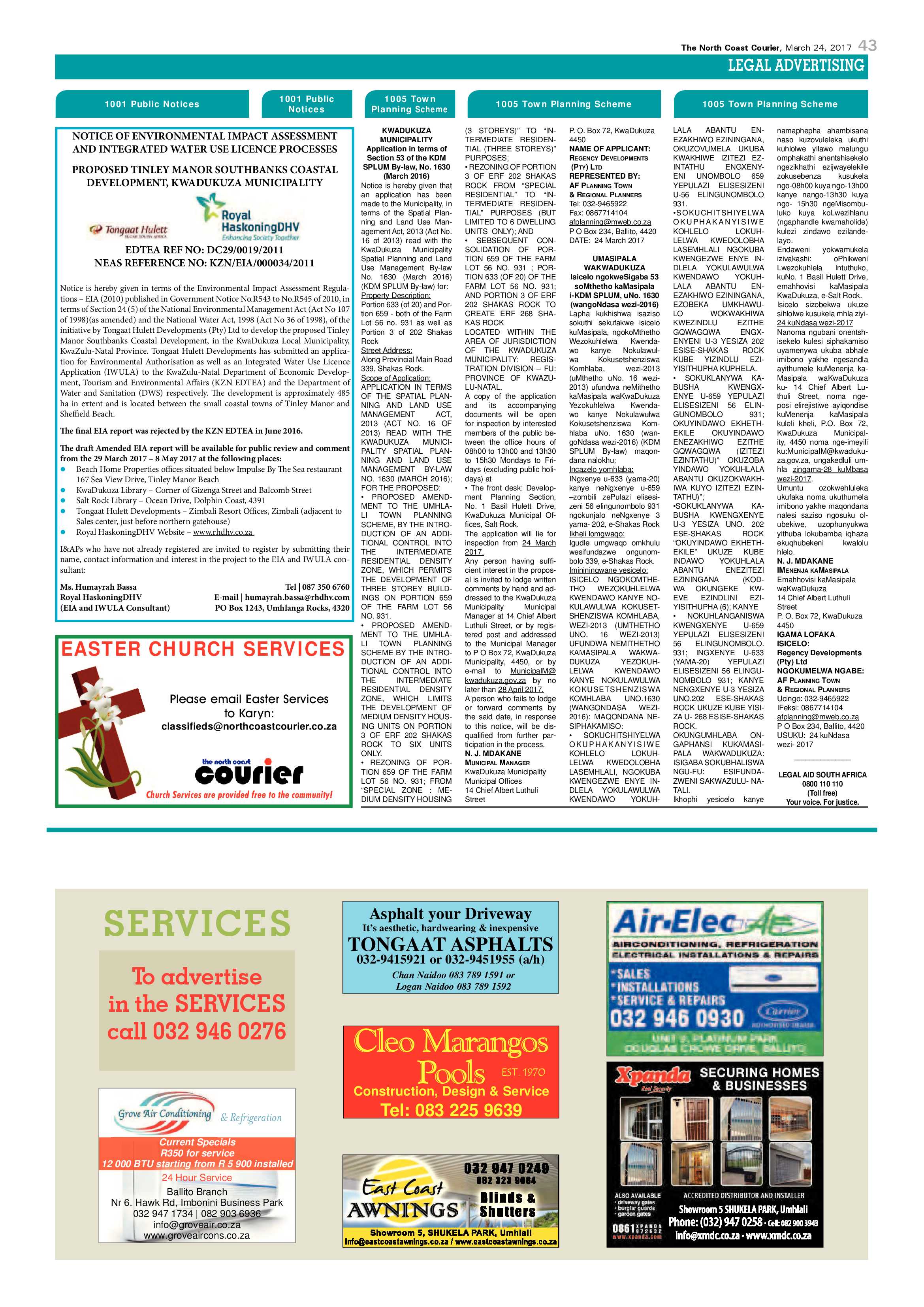 The North Coast Courier – 24 March 2017 page 43