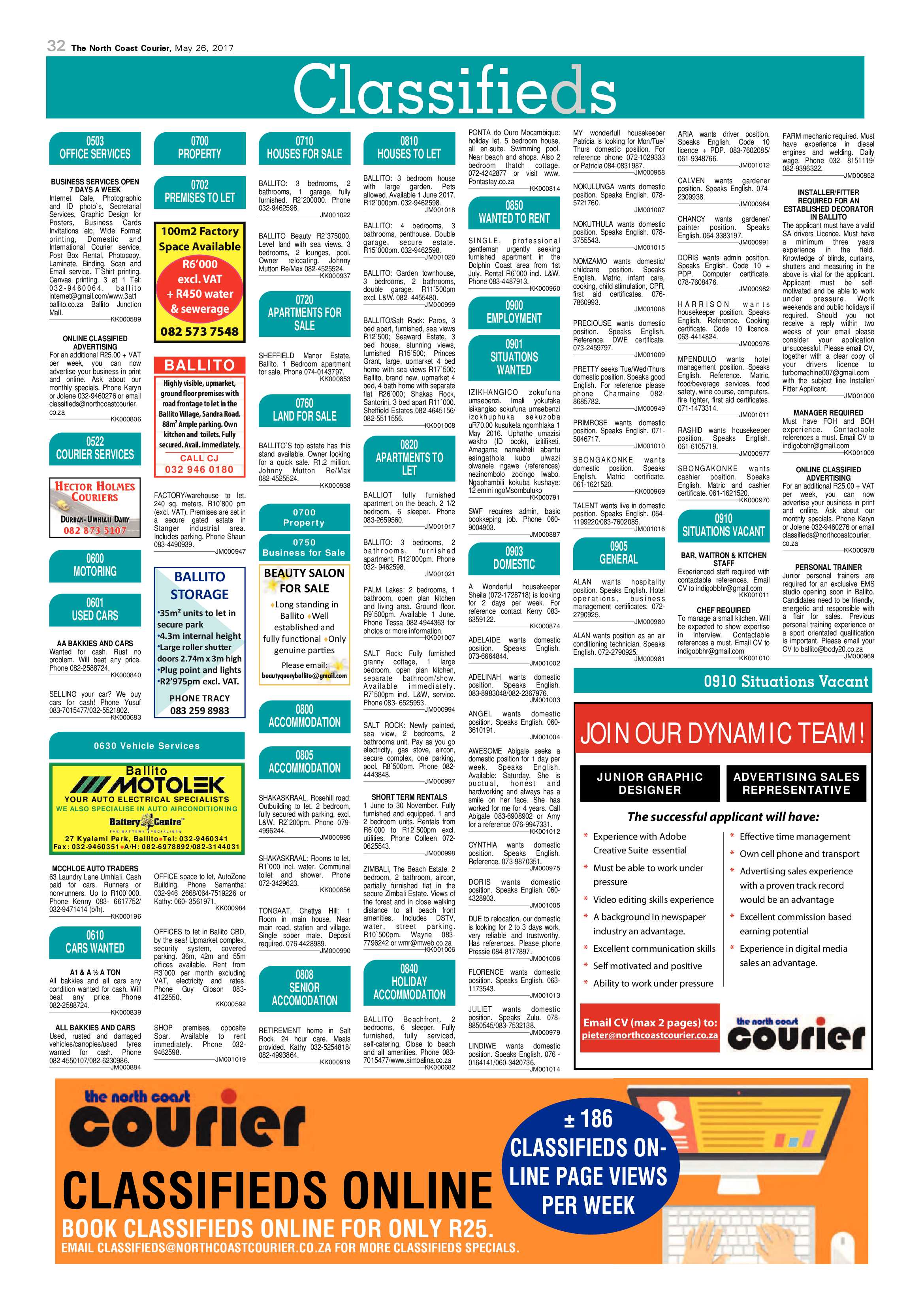 The North Coast Courier – 26 May 2017 page 32