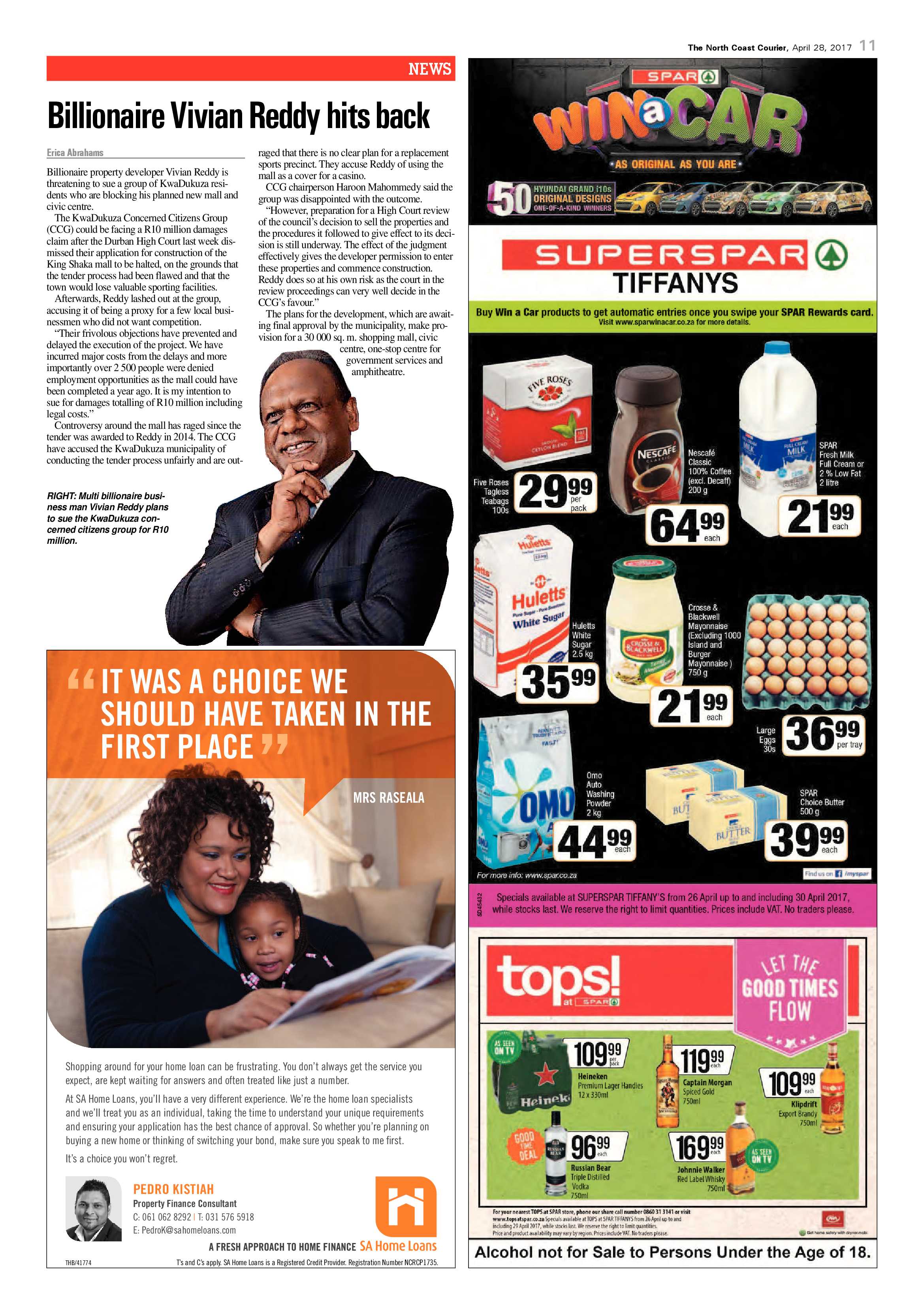 The North Coast Courier – 28 April 2017 page 11