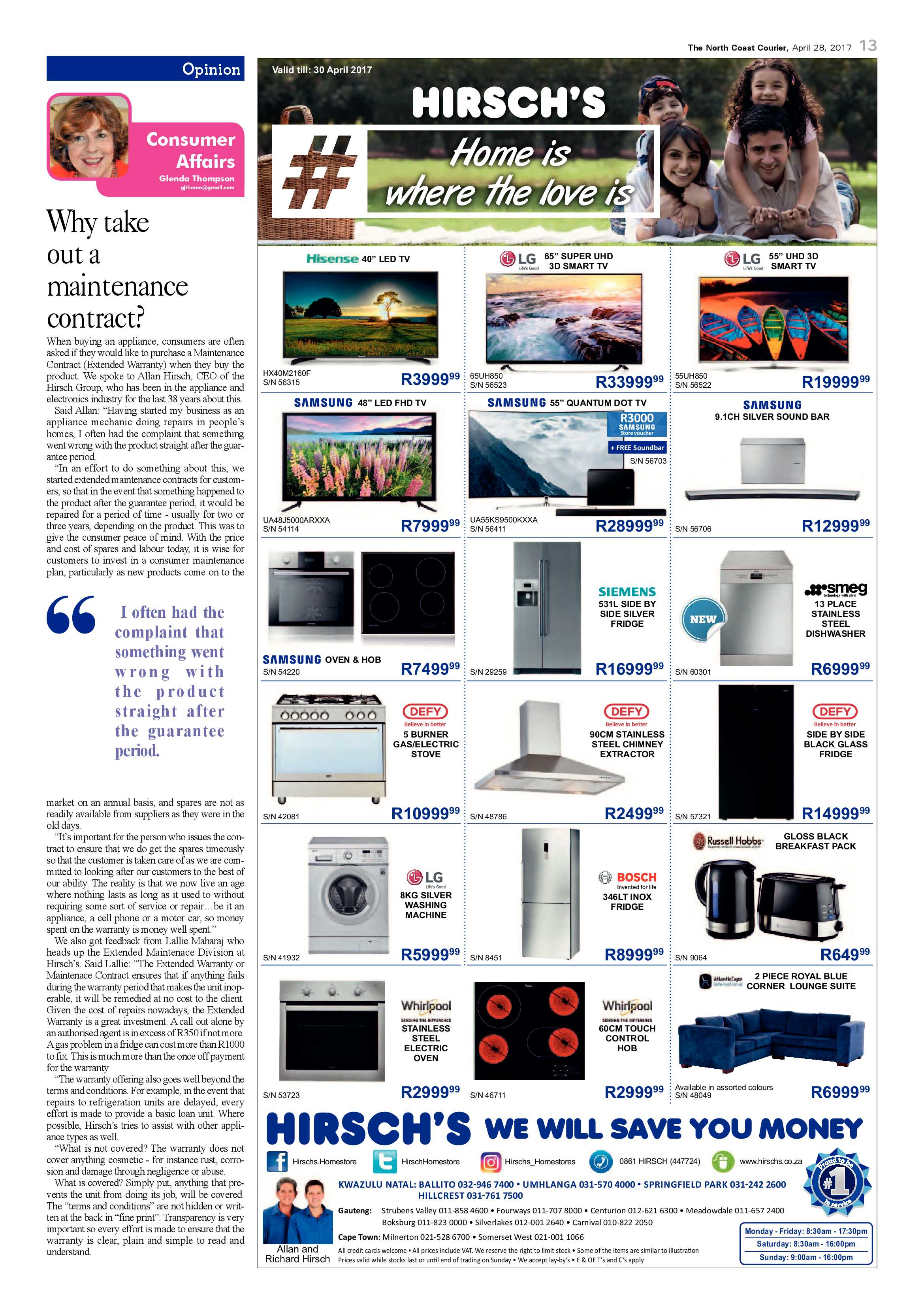 The North Coast Courier – 28 April 2017 page 13