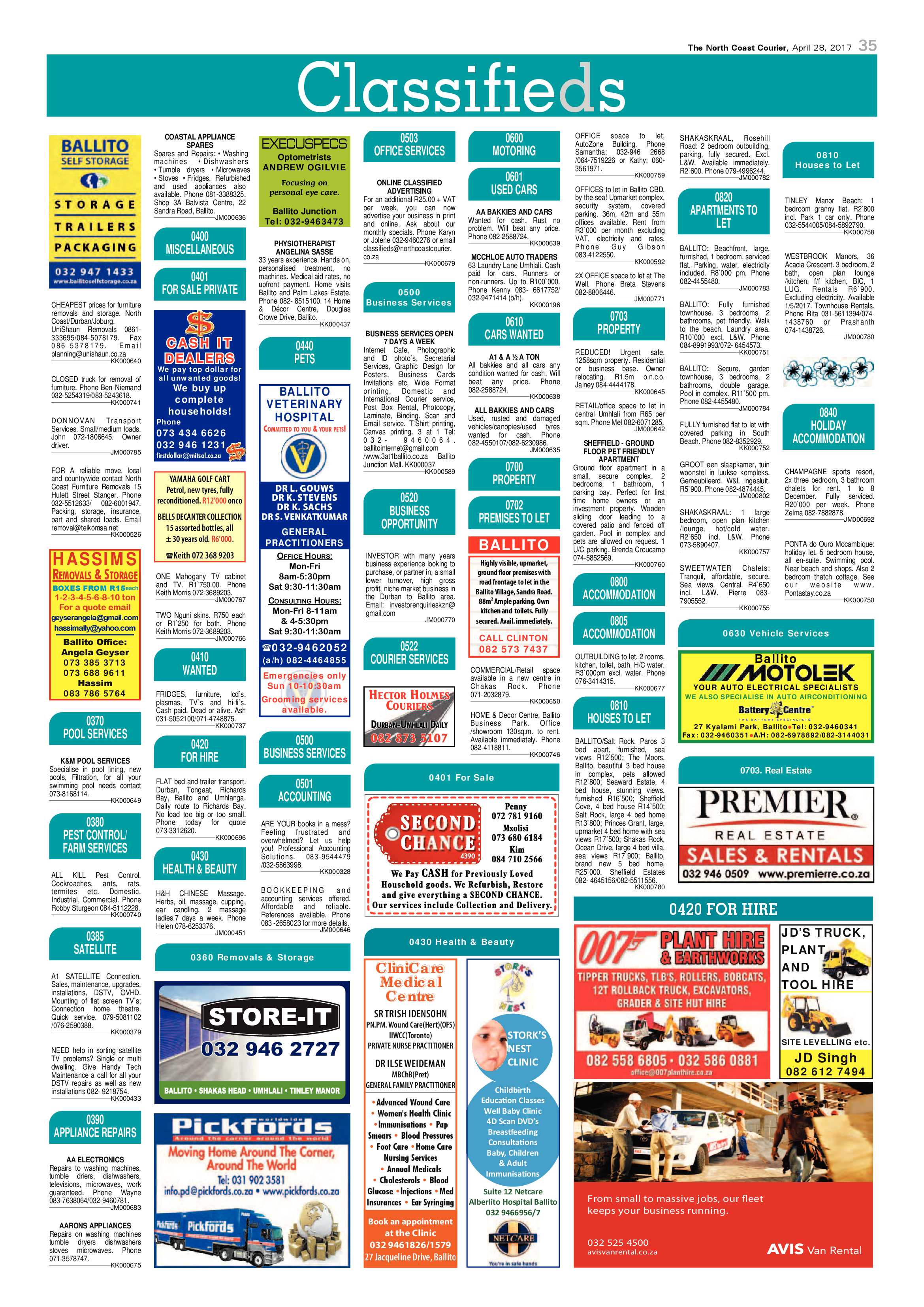 The North Coast Courier – 28 April 2017 page 35