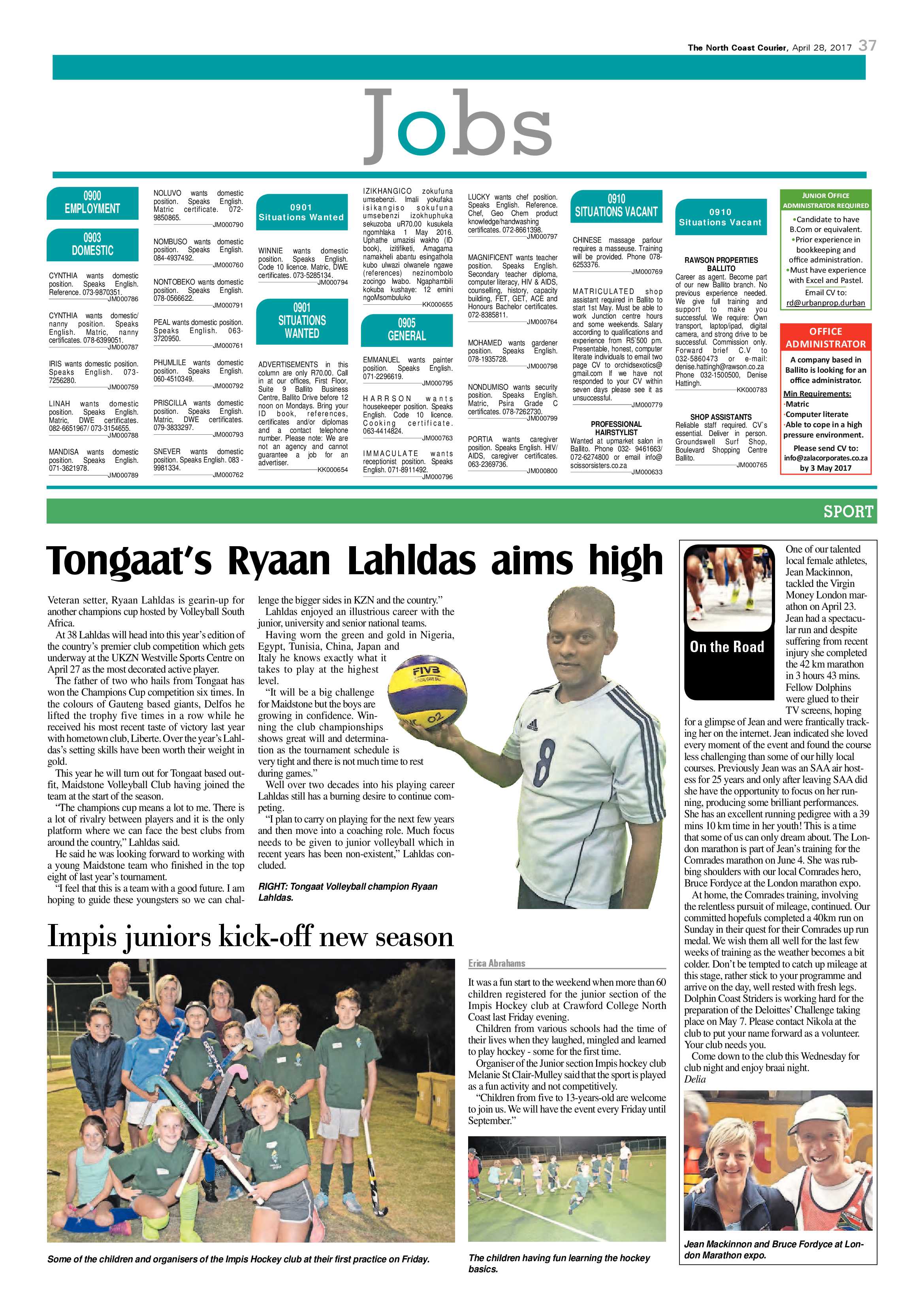 The North Coast Courier – 28 April 2017 page 37