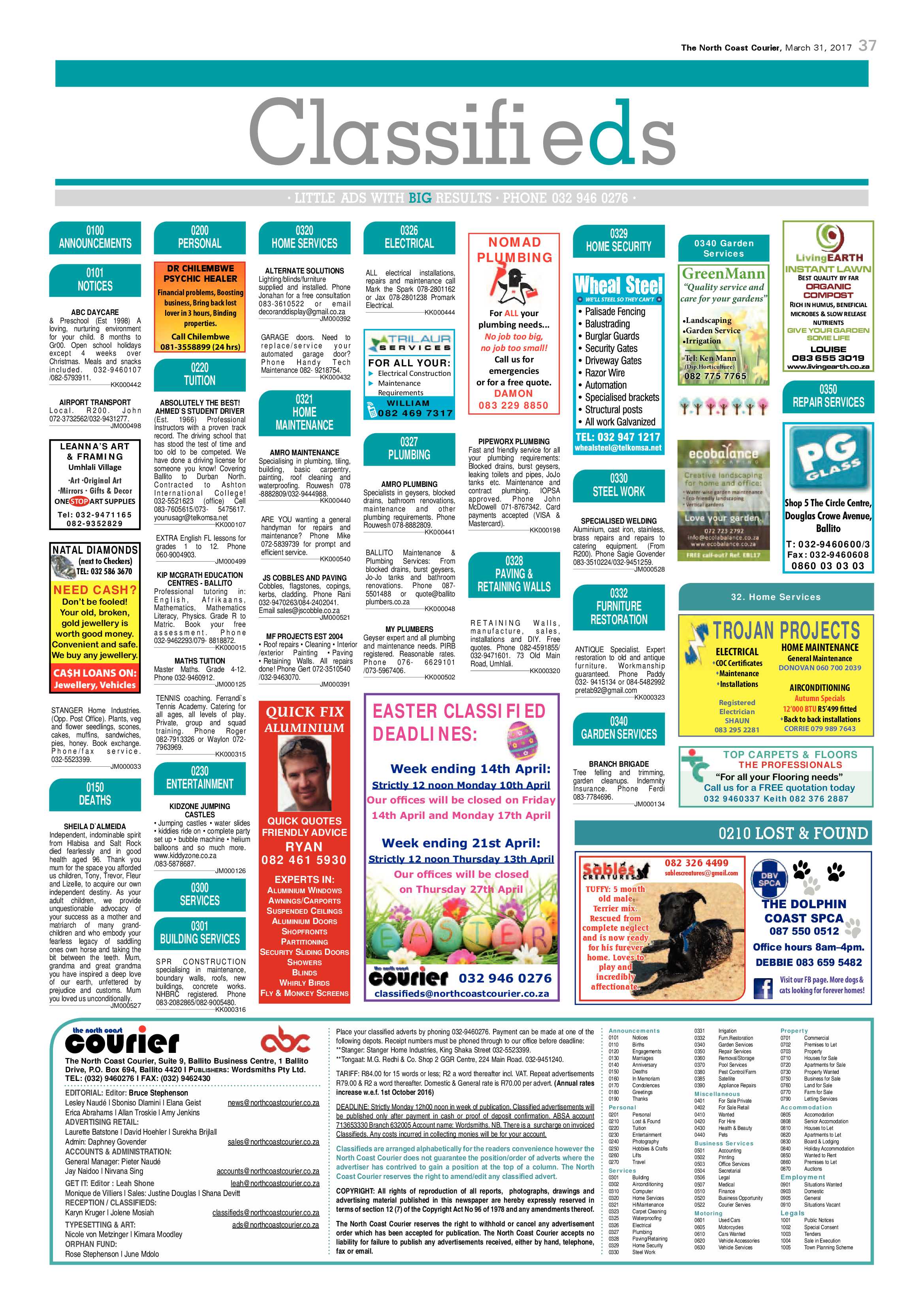 The North Coast Courier – 31 March 2017 page 37