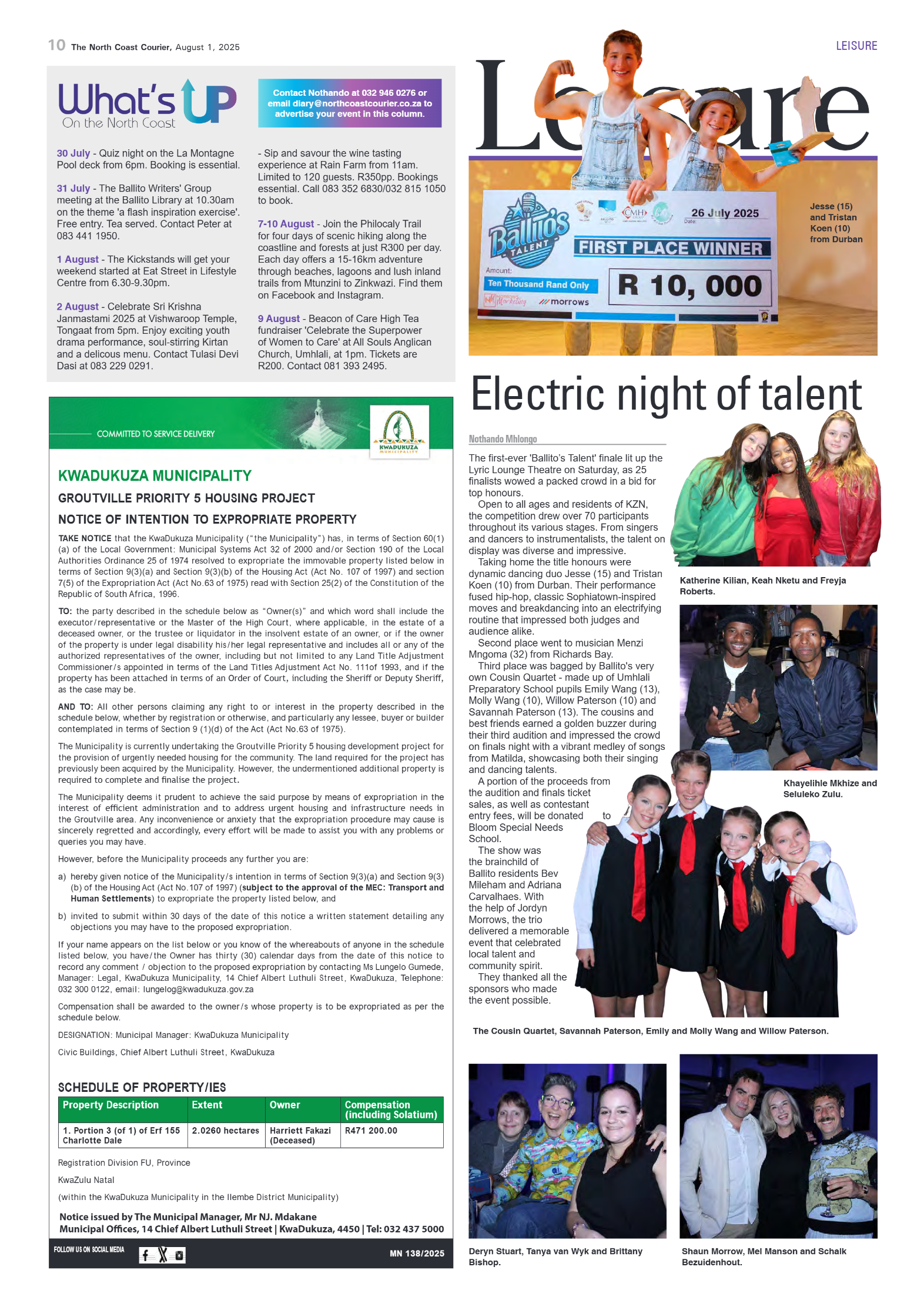 The North Coast Courier – 01 August 2025 page 10