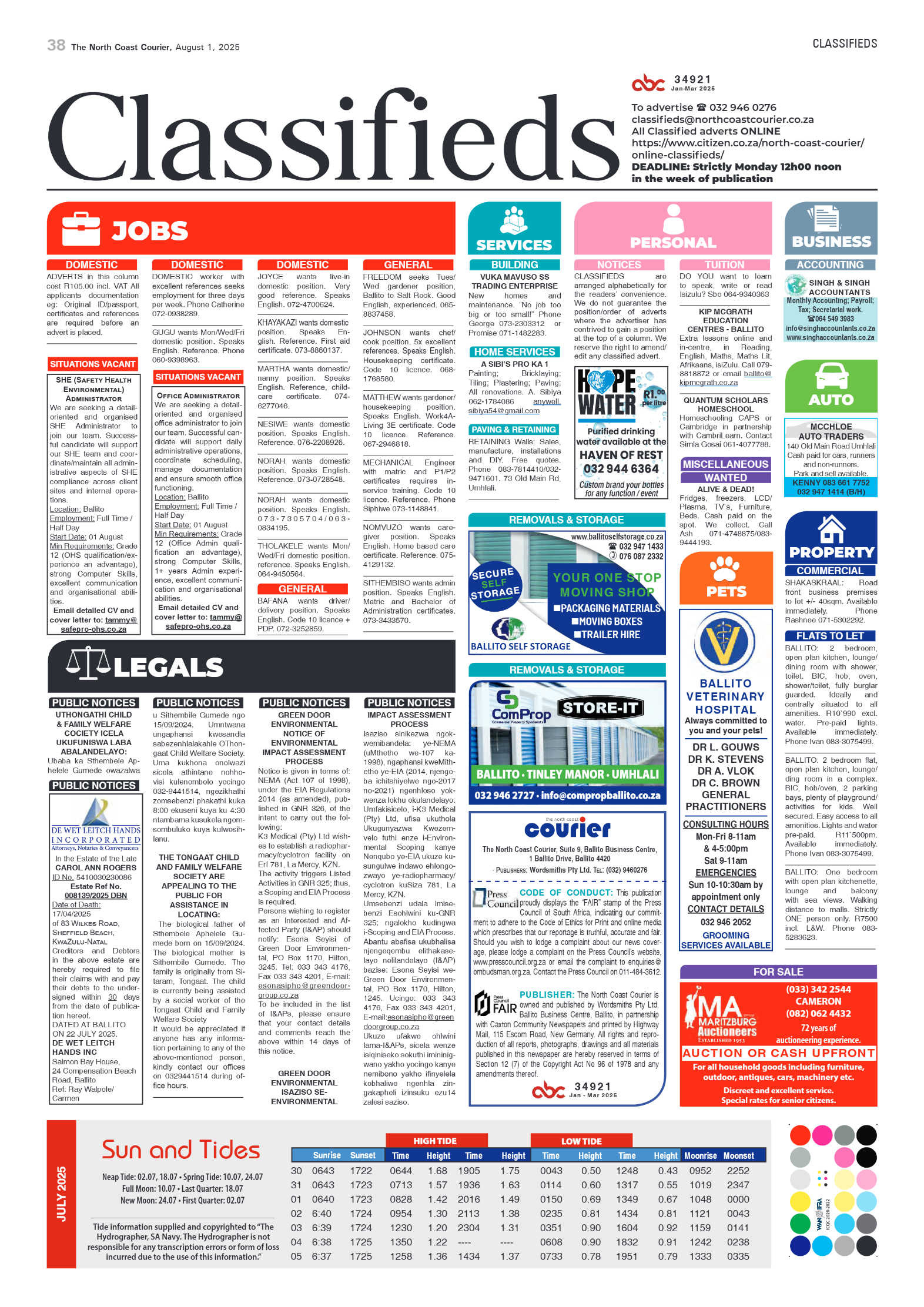 The North Coast Courier – 01 August 2025 page 38