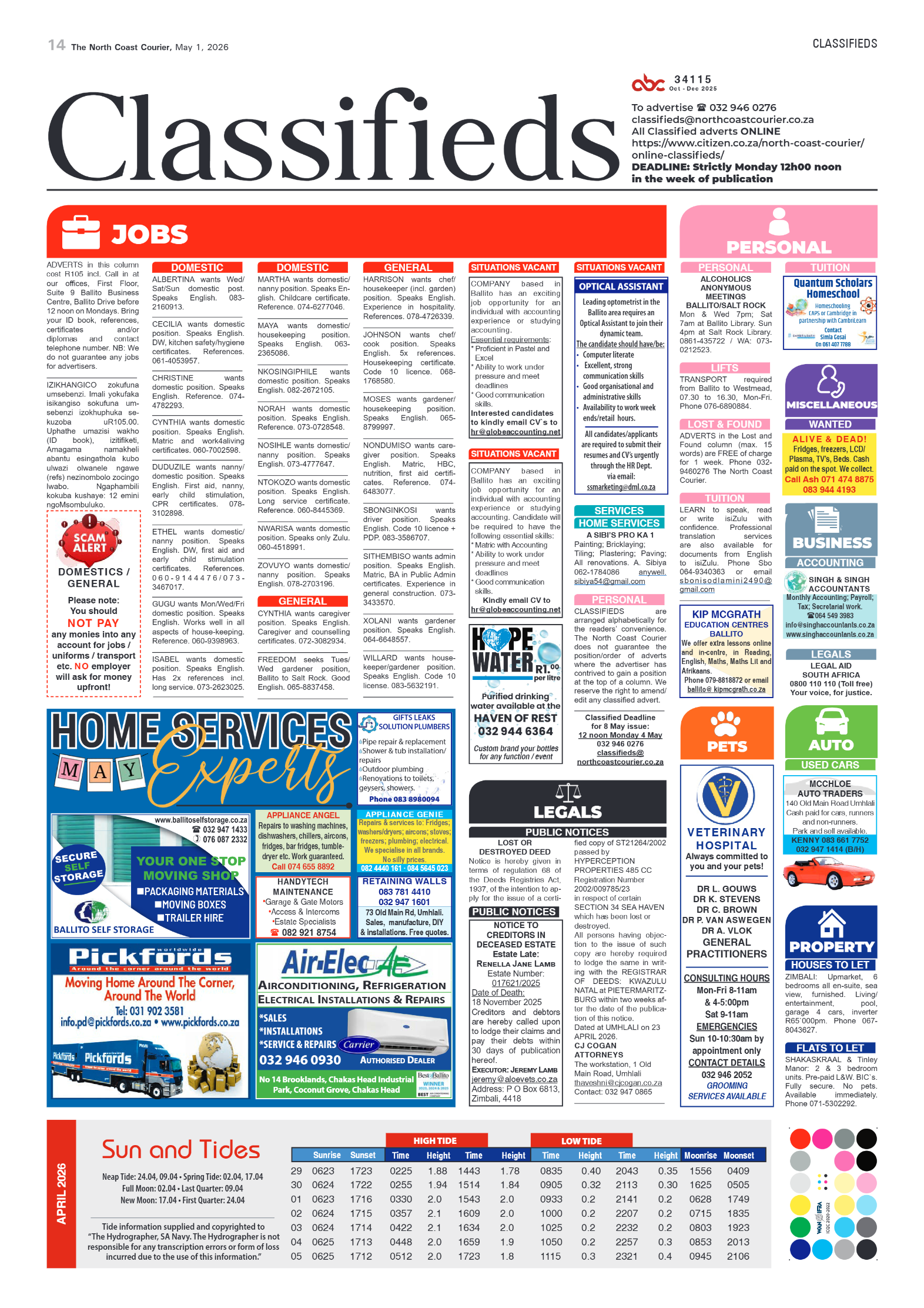 The North Coast Courier – 01 May 2026 page 14