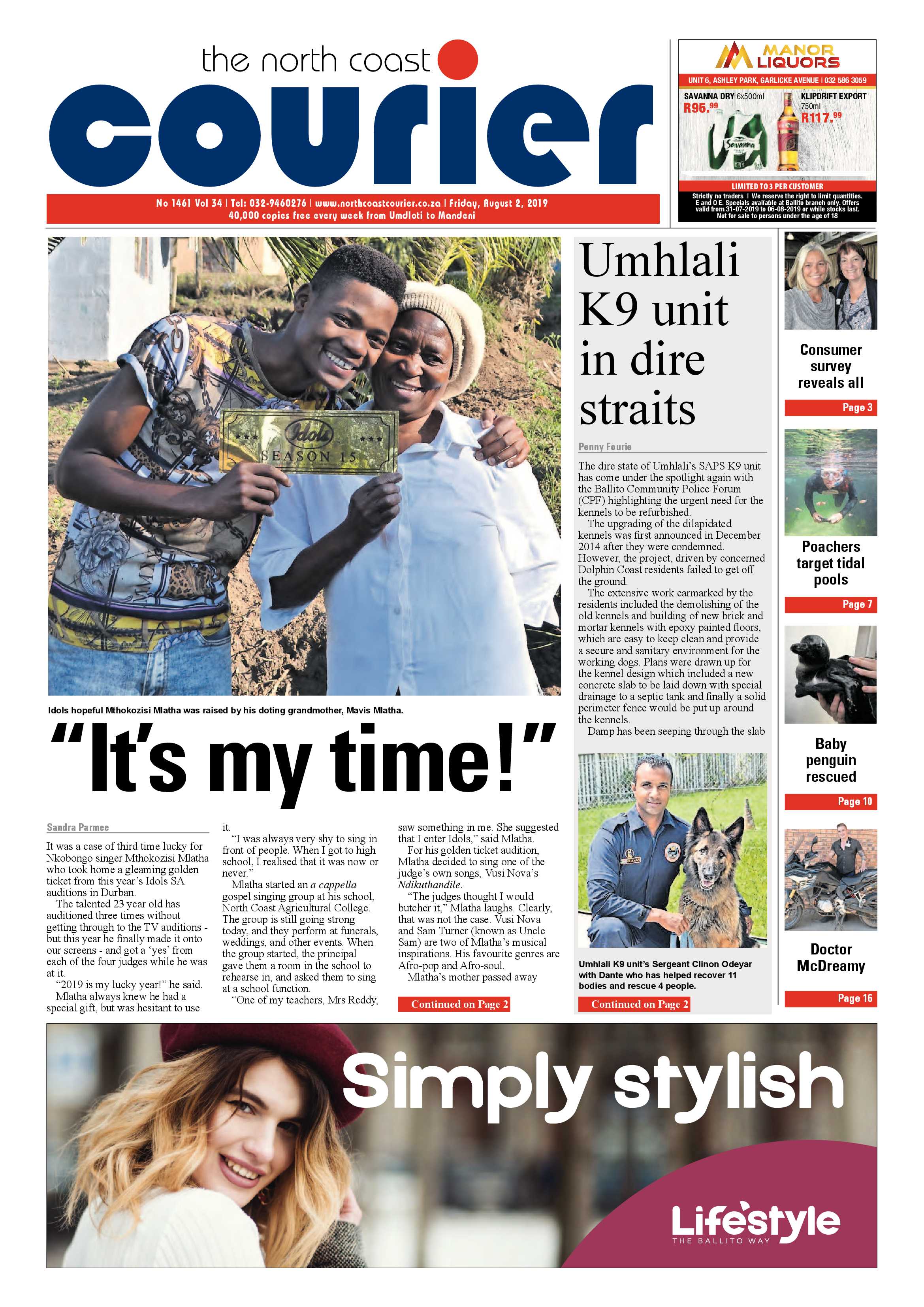 The North Coast Courier 02 August 2019 page 1