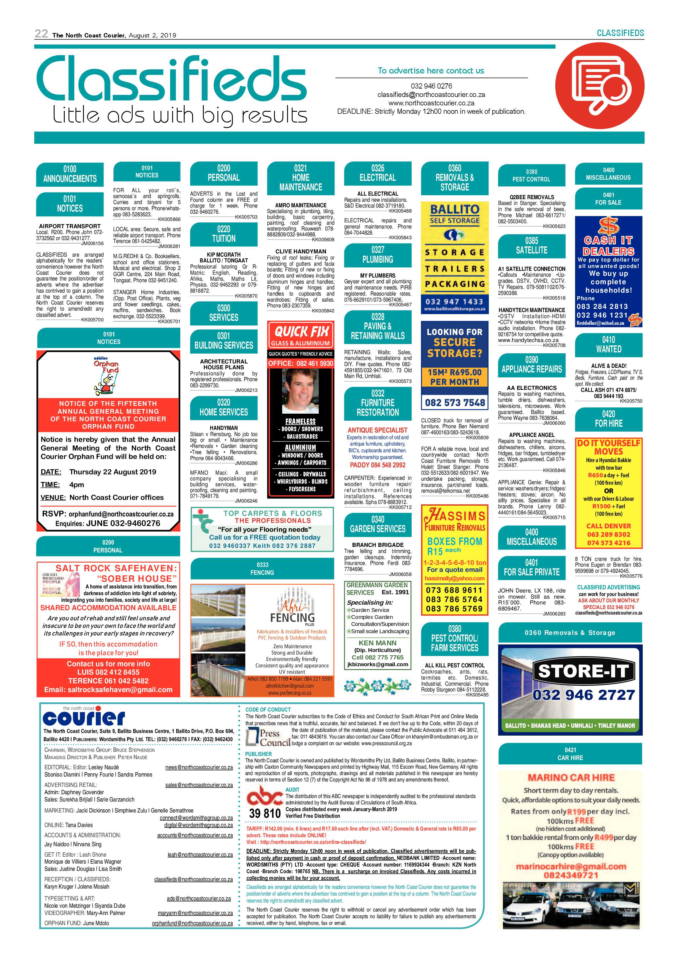 The North Coast Courier 02 August 2019 page 22