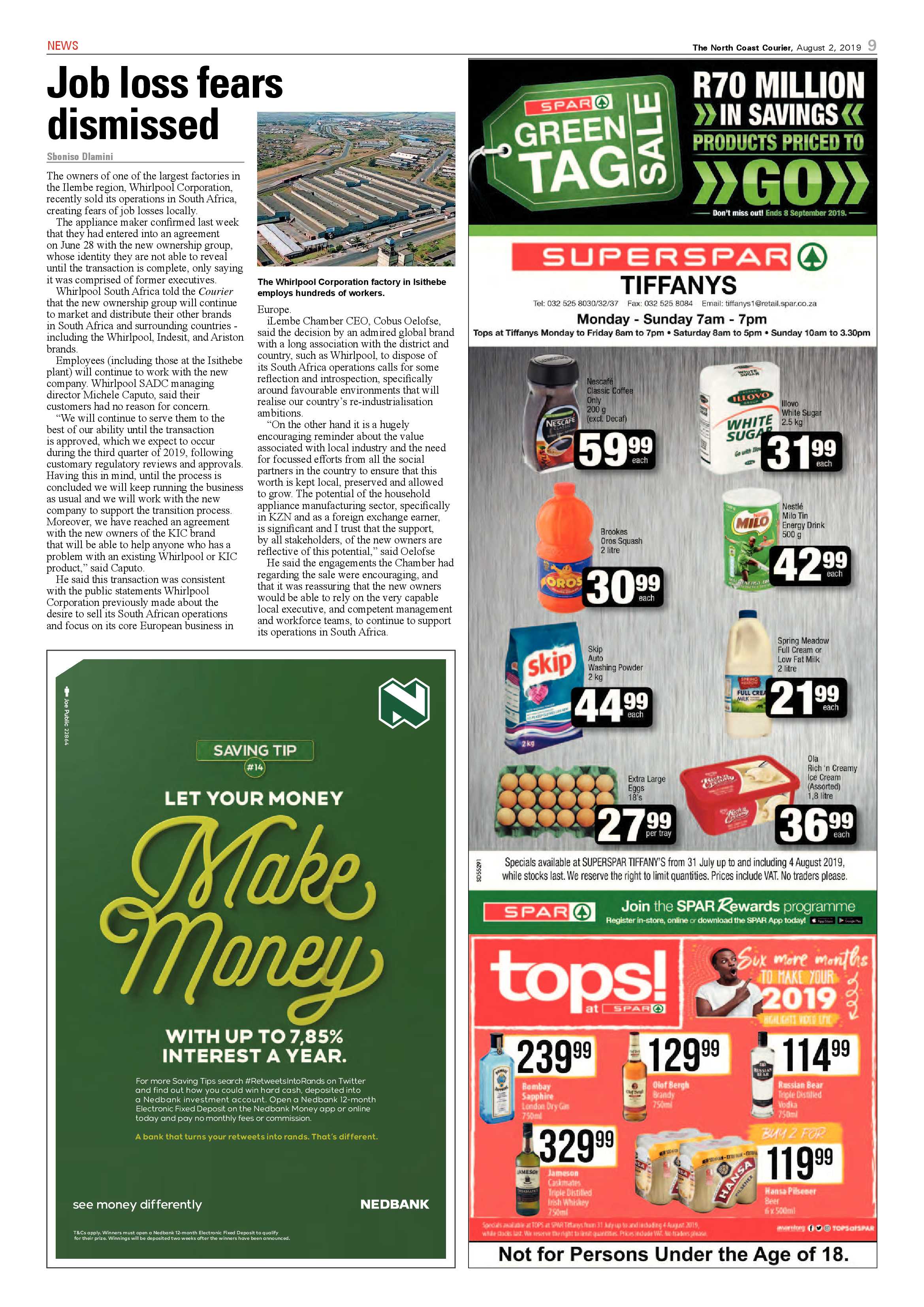 The North Coast Courier 02 August 2019 page 9