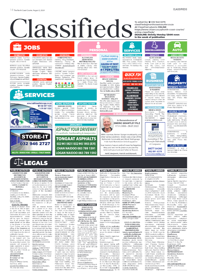 The North Coast Courier – 02 August 2024 page 14