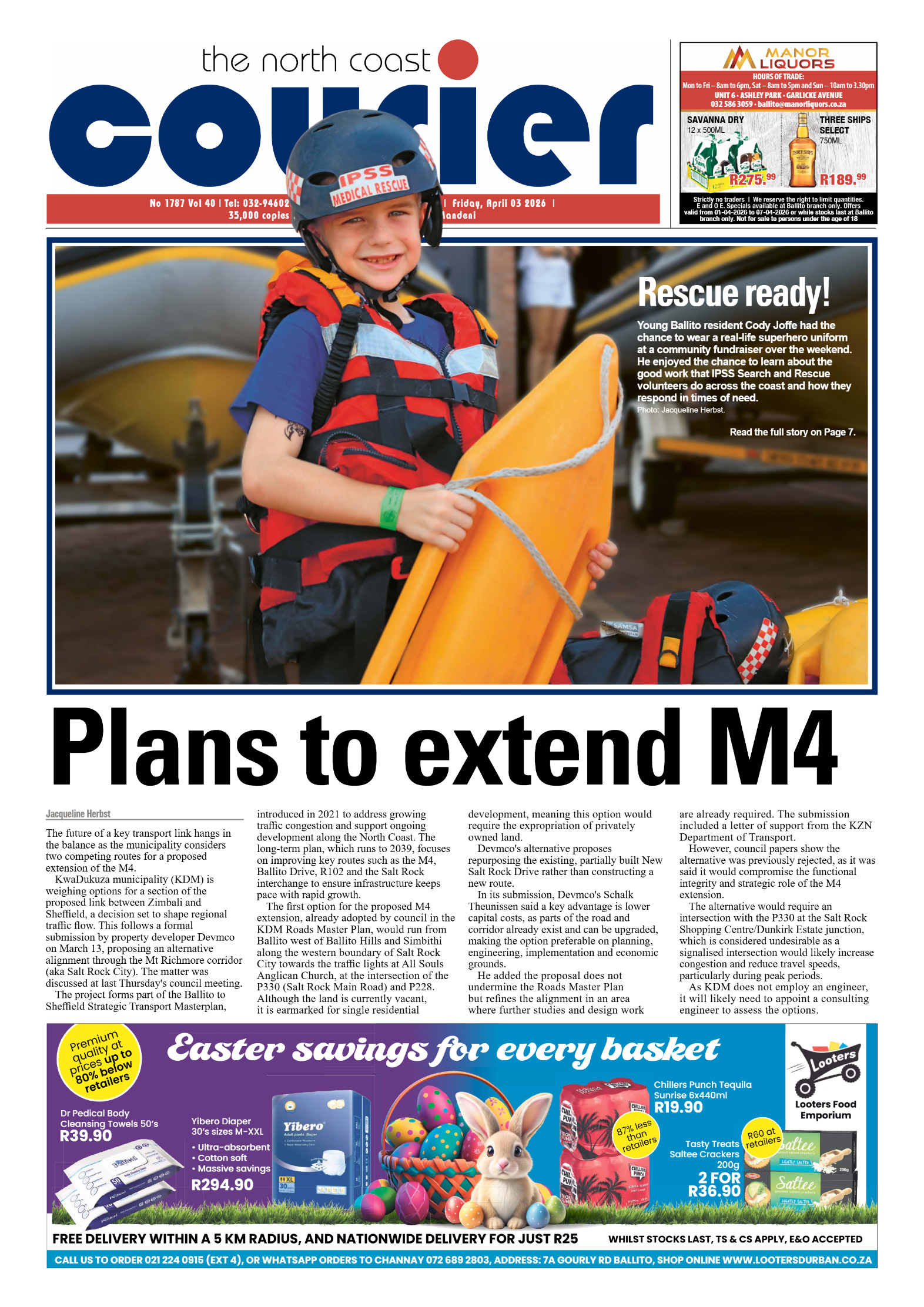The North Coast Courier – 03 April 2026 page 1