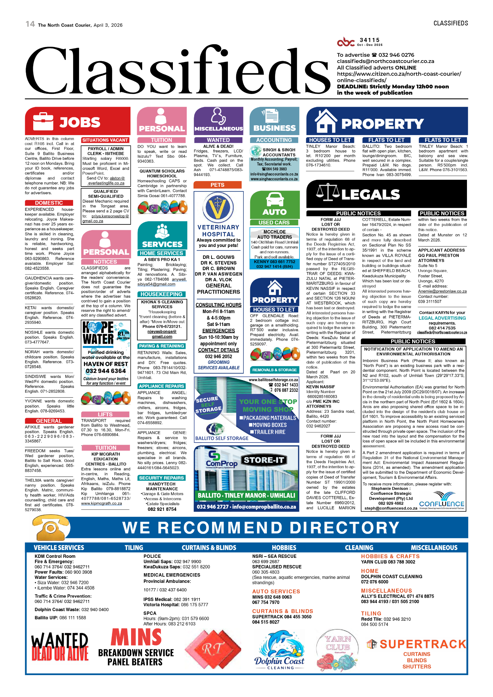 The North Coast Courier – 03 April 2026 page 14