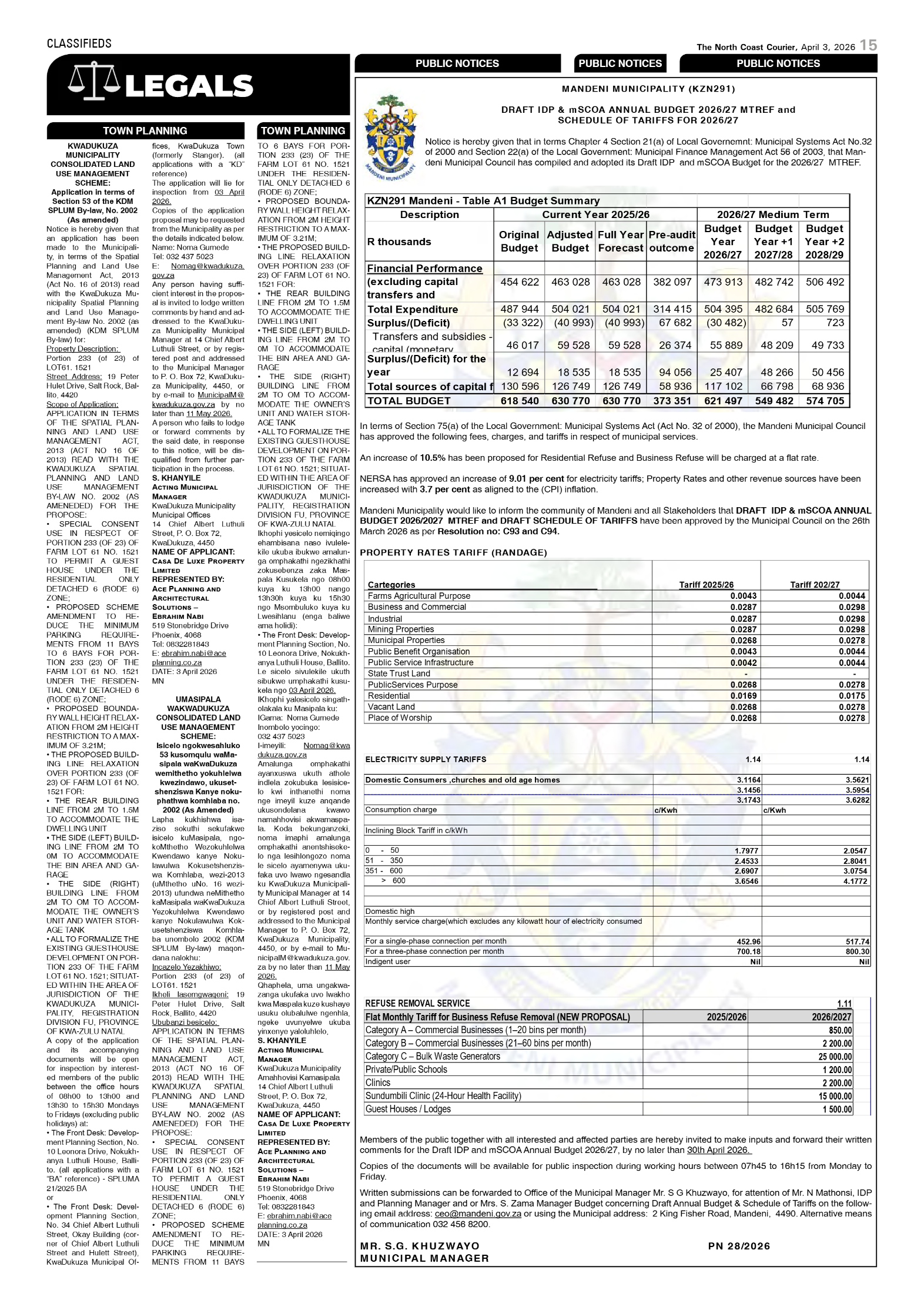The North Coast Courier – 03 April 2026 page 15