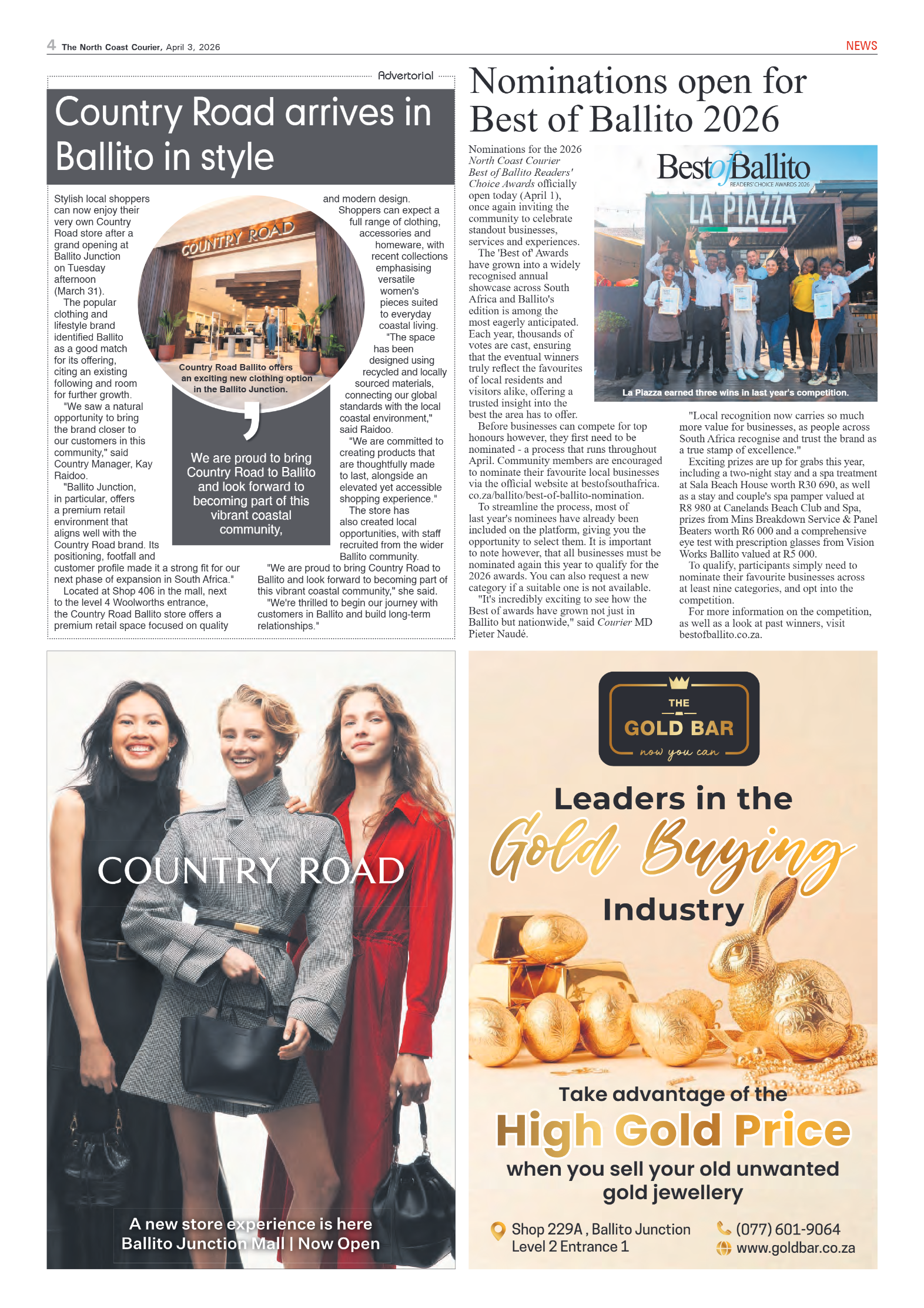 The North Coast Courier – 03 April 2026 page 4