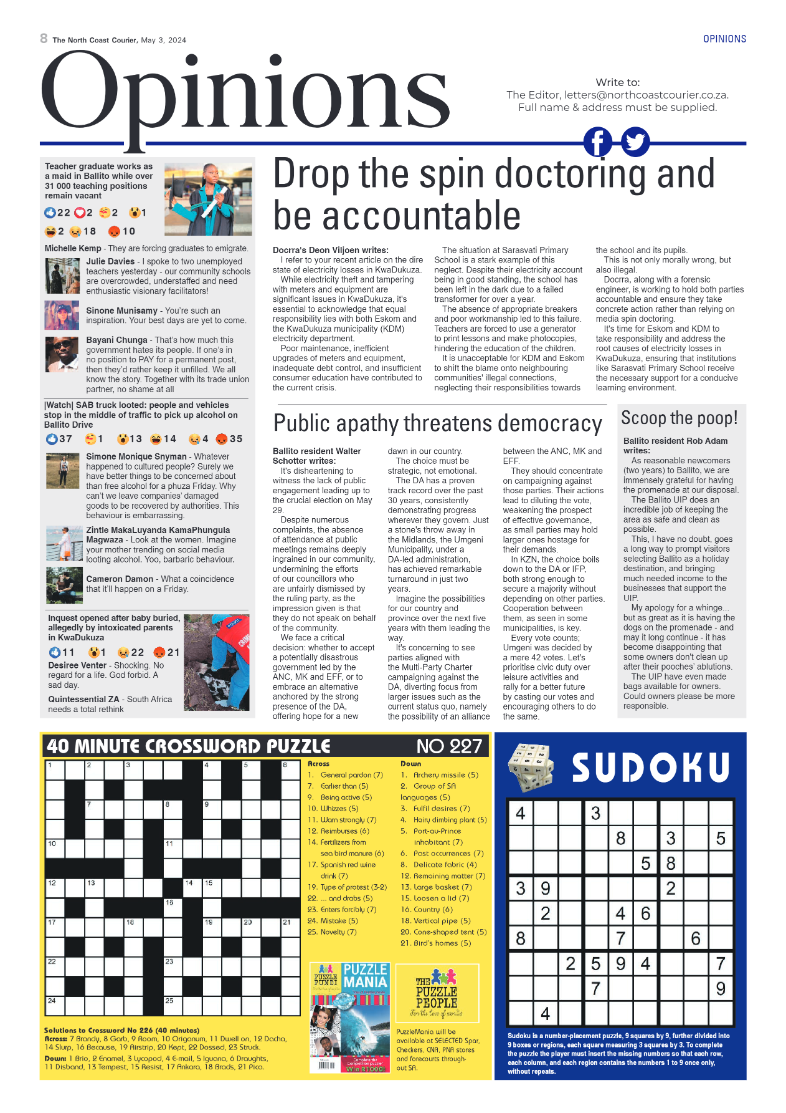The North Coast Courier 03 May 2024 page 8