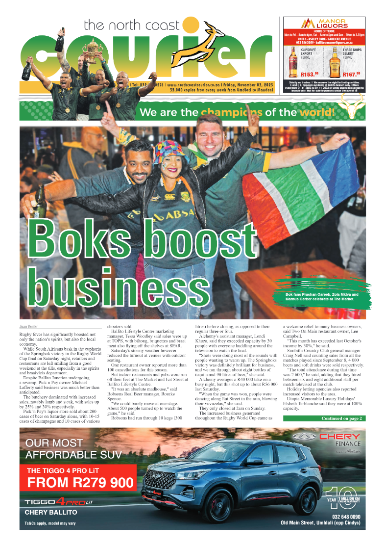 The North Coast Courier 03 November 2023 page 1