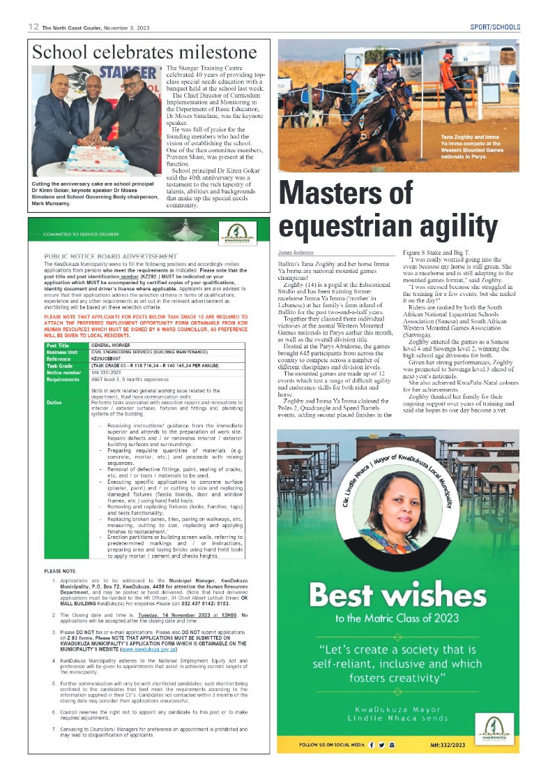 The North Coast Courier 03 November 2023 page 12