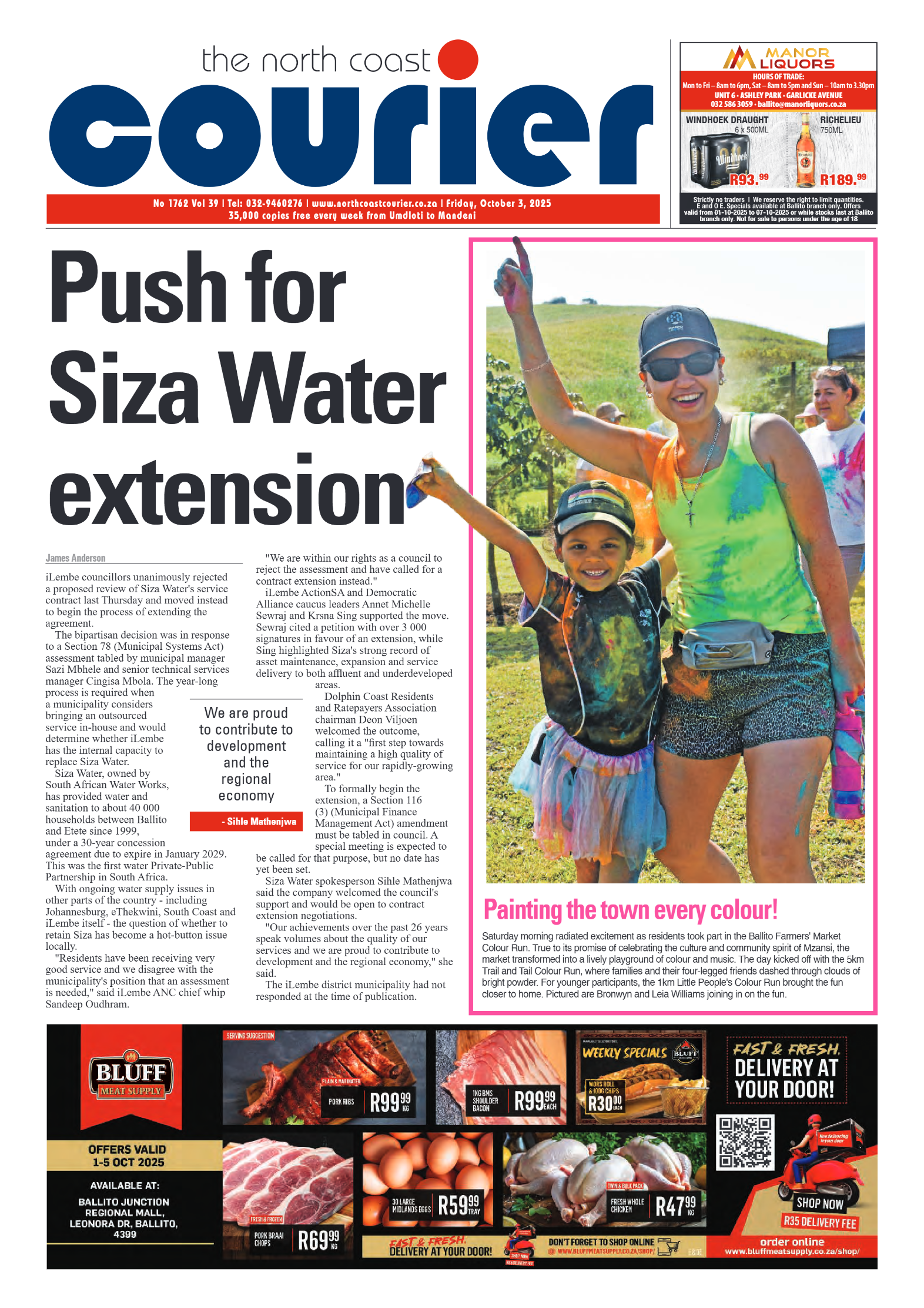 The North Coast Courier – 03 October 2025 page 1