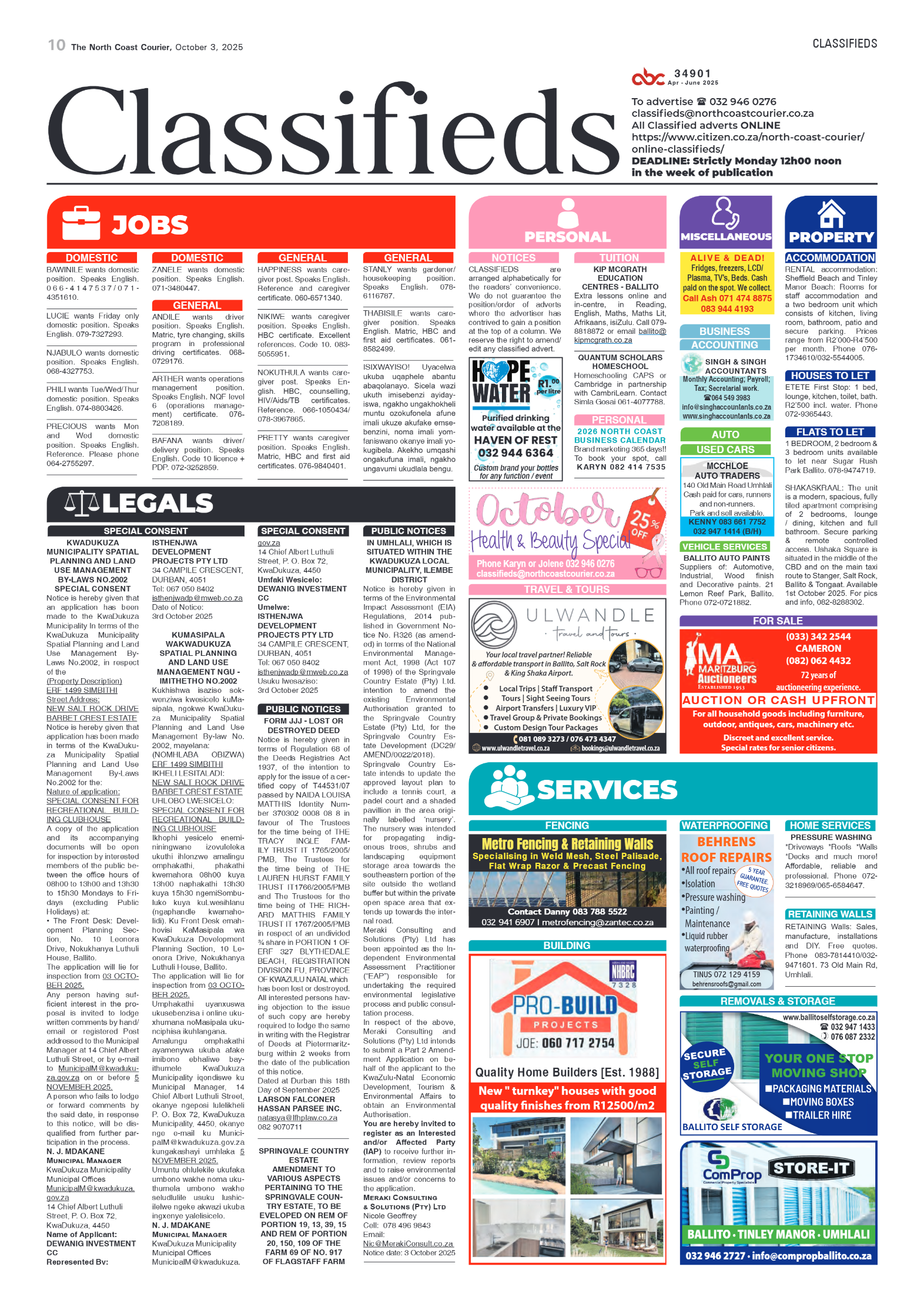 The North Coast Courier – 03 October 2025 page 10