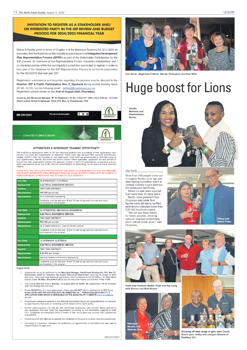 The North Coast Courier 04 August 2023 page 14
