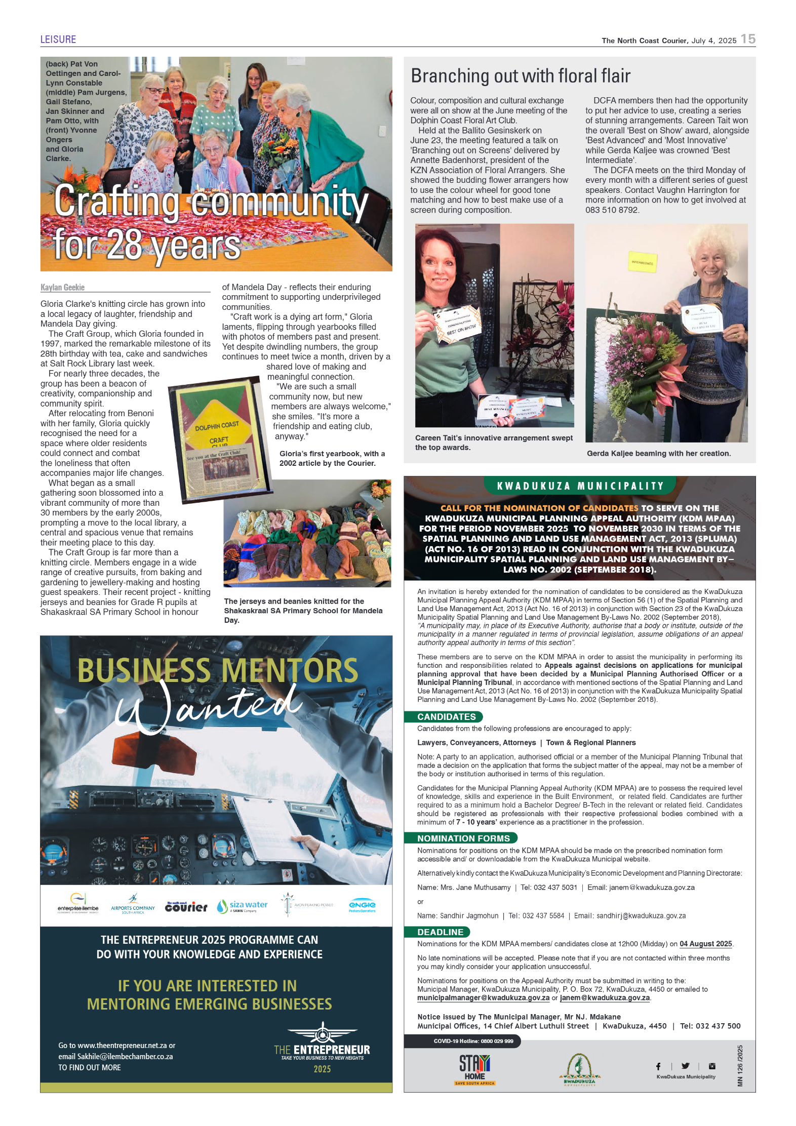 The North Coast Courier – 04 July 2025 page 15
