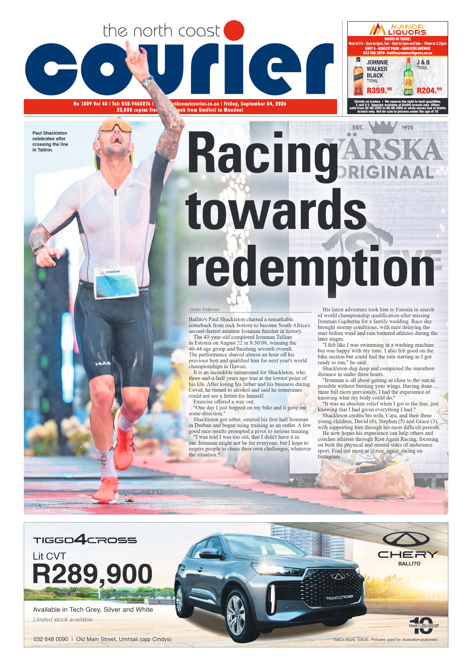 The North Coast Courier – 04 September 2026 page 1