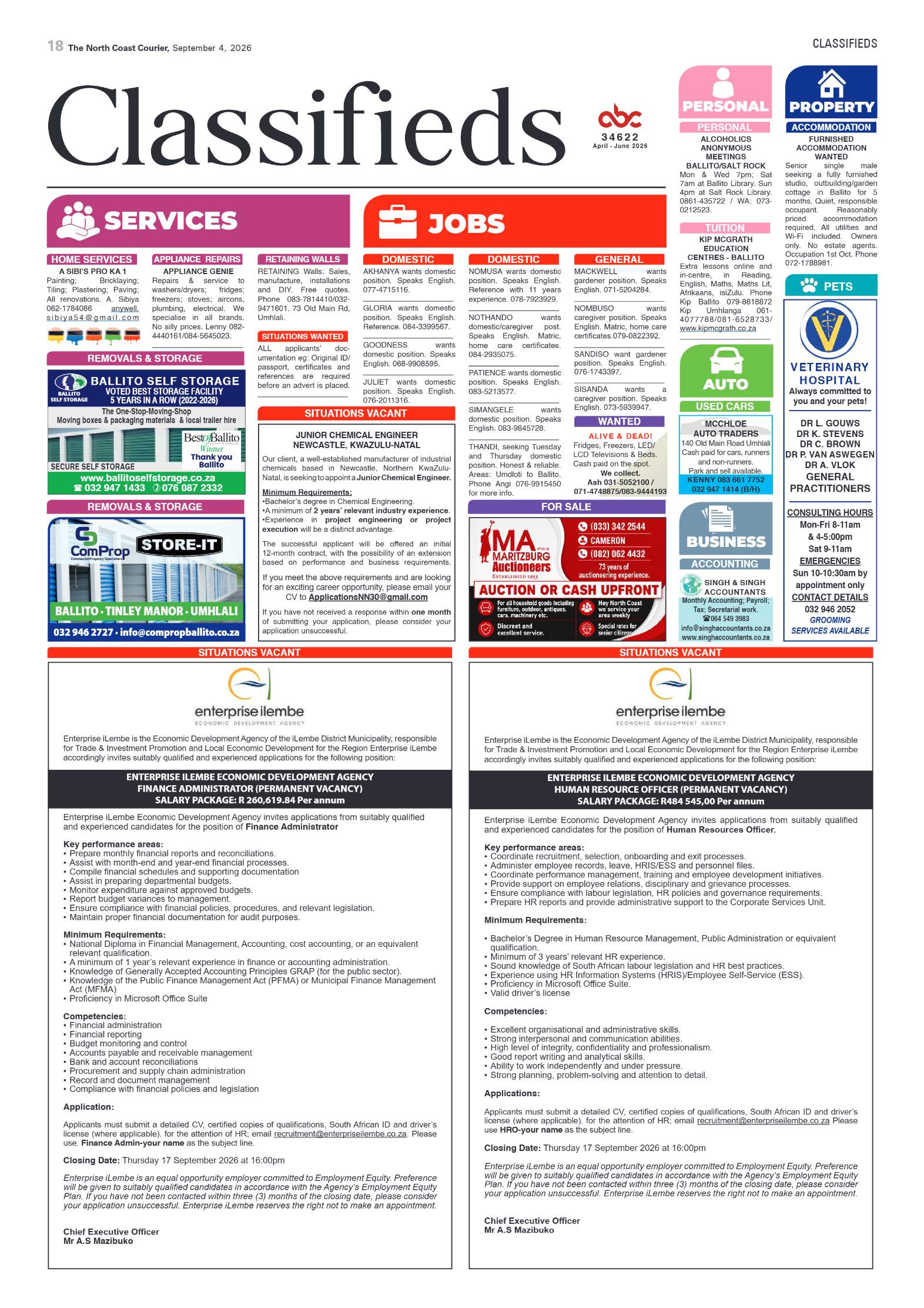 The North Coast Courier – 04 September 2026 page 18