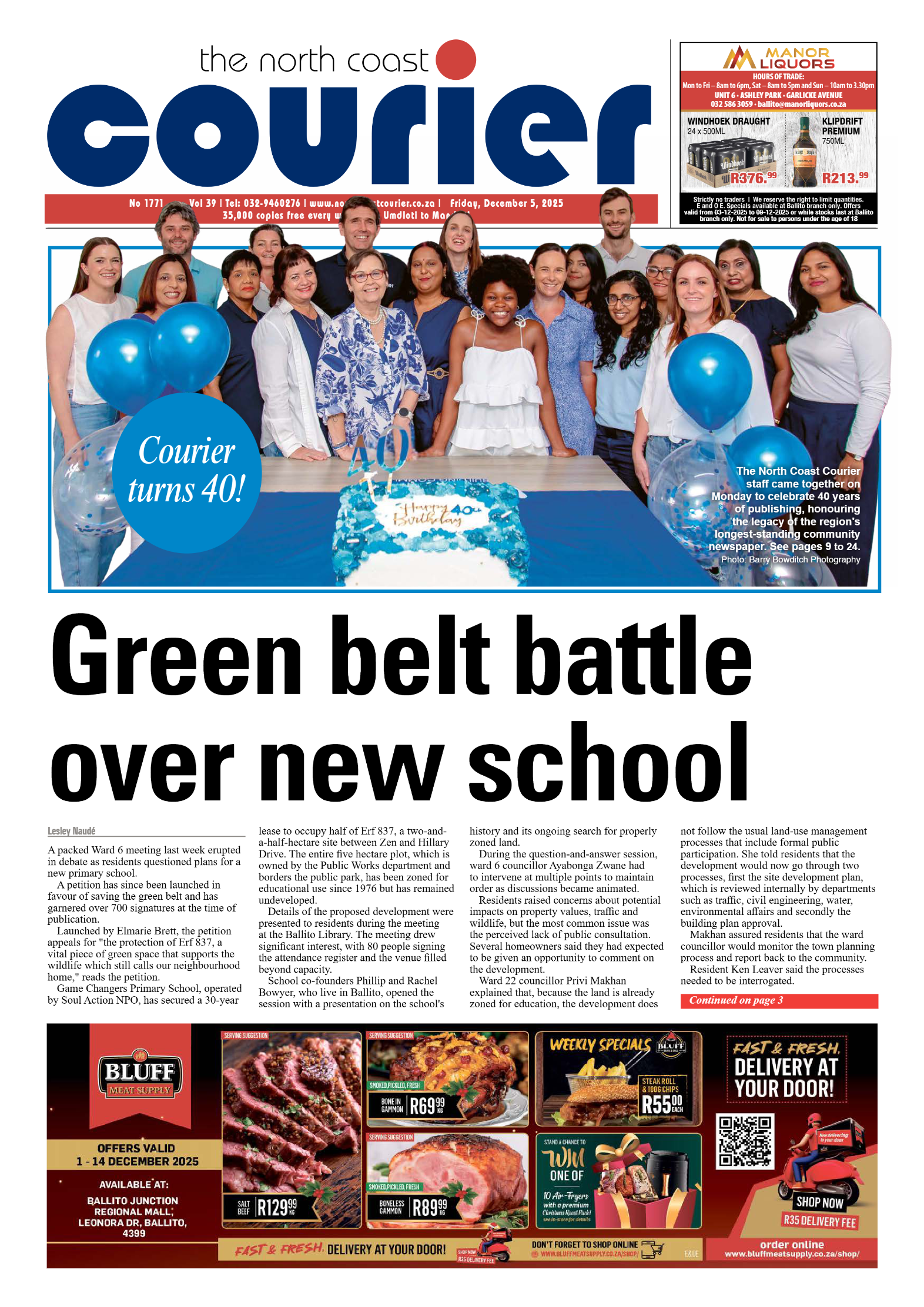 The North Coast Courier – 05 December 2025 page 1