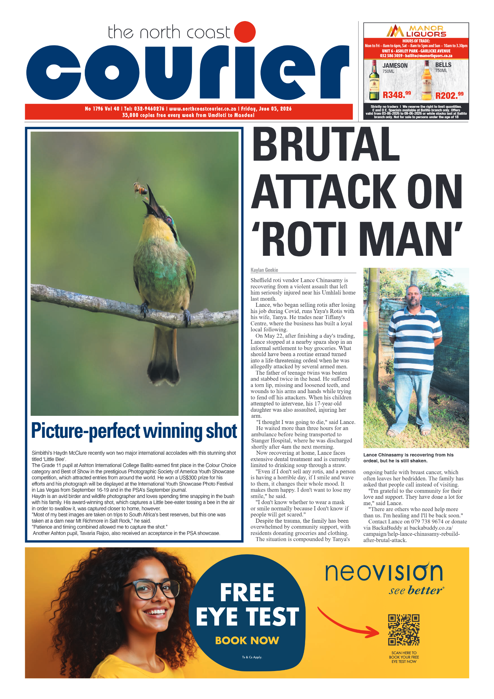 The North Coast Courier – 05 June 2026 page 1