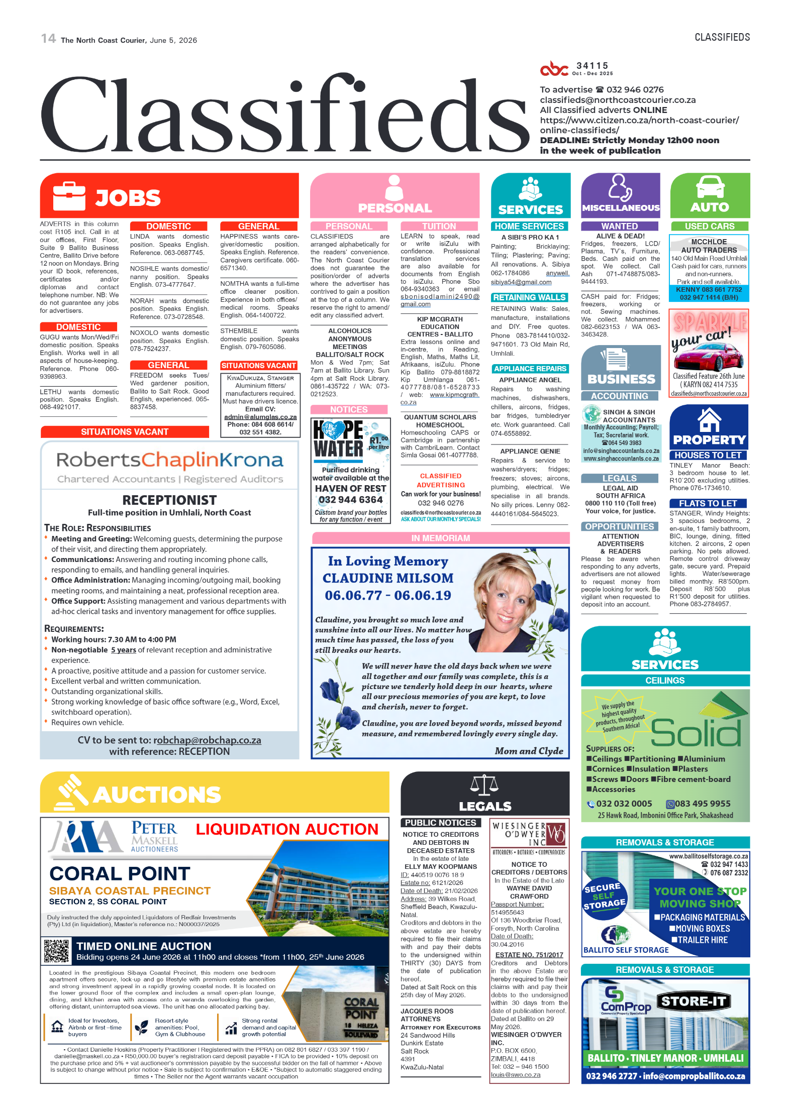 The North Coast Courier – 05 June 2026 page 14