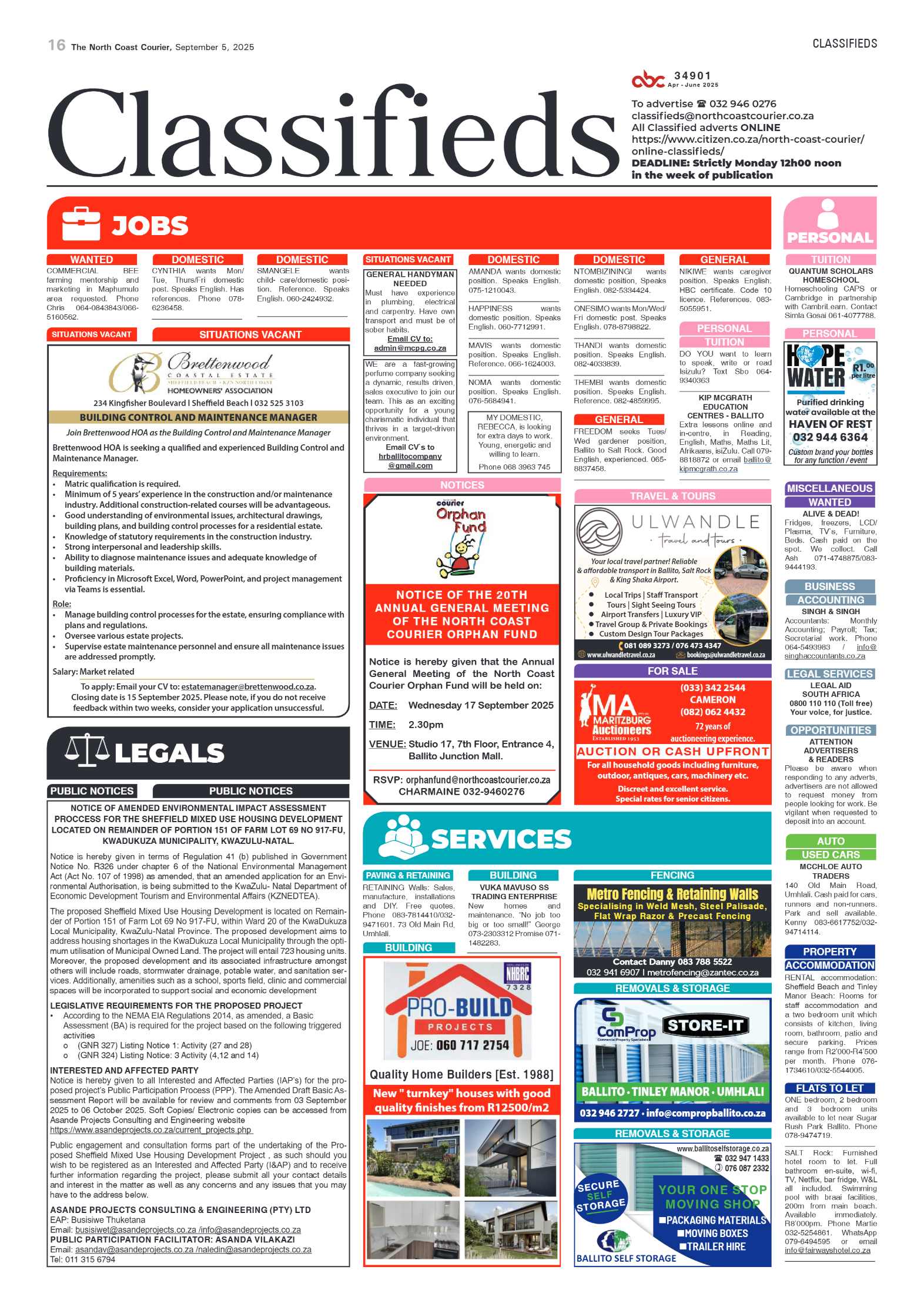 The North Coast Courier – 05 September 2025 page 16