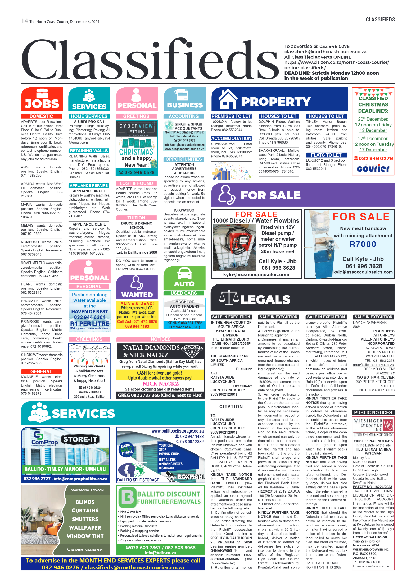 The North Coast Courier – 06 December 2024 page 14