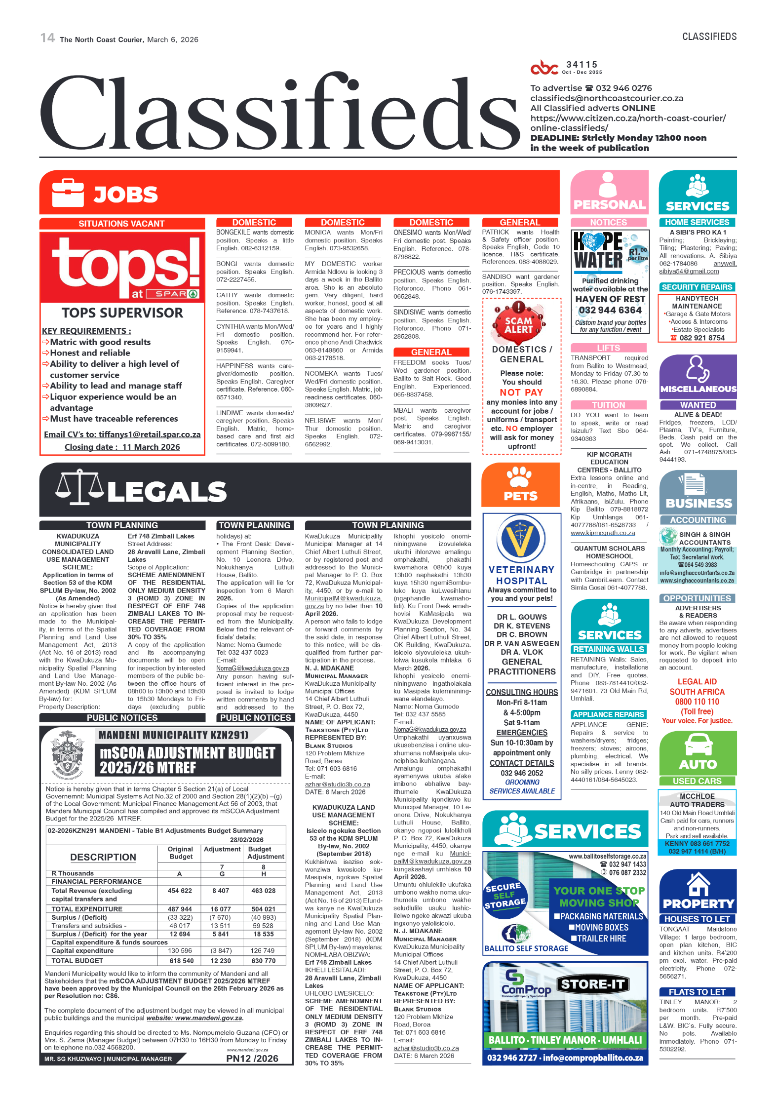 The North Coast Courier – 06 March 2026 page 14