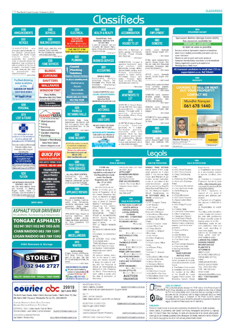 The North Coast Courier 06 October 2023 page 14