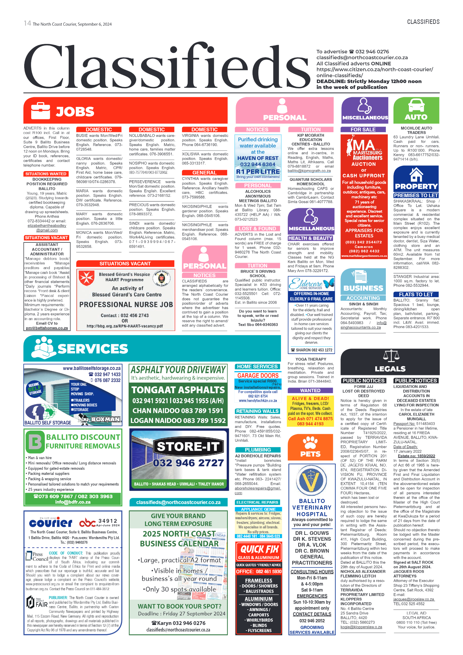 The North Coast Courier – 06 September 2024 page 14